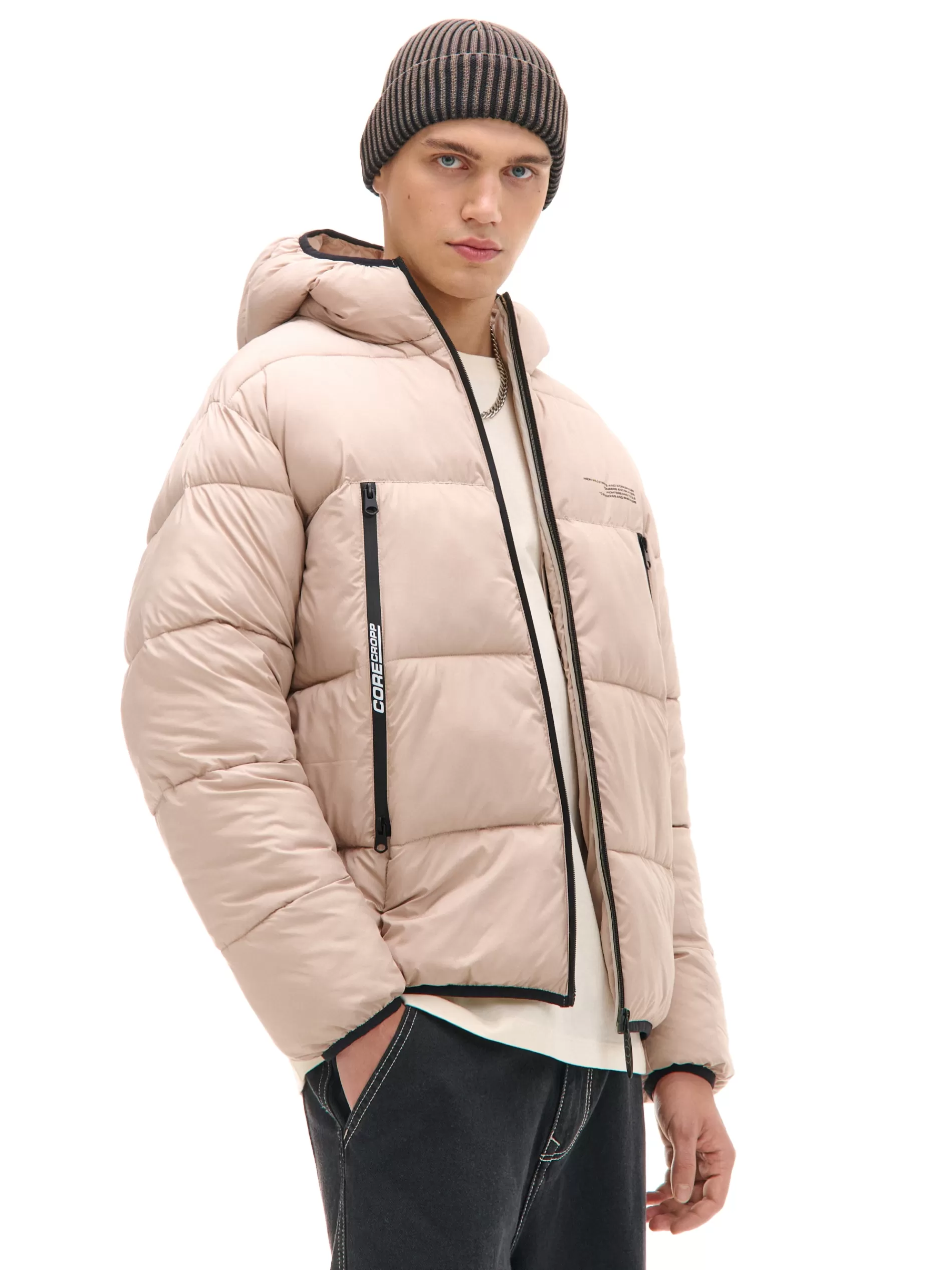 Cropp Kurtki Zimowe | Kurtki, Płaszcze | Beżowa pikowana kurtka puffer beżowy