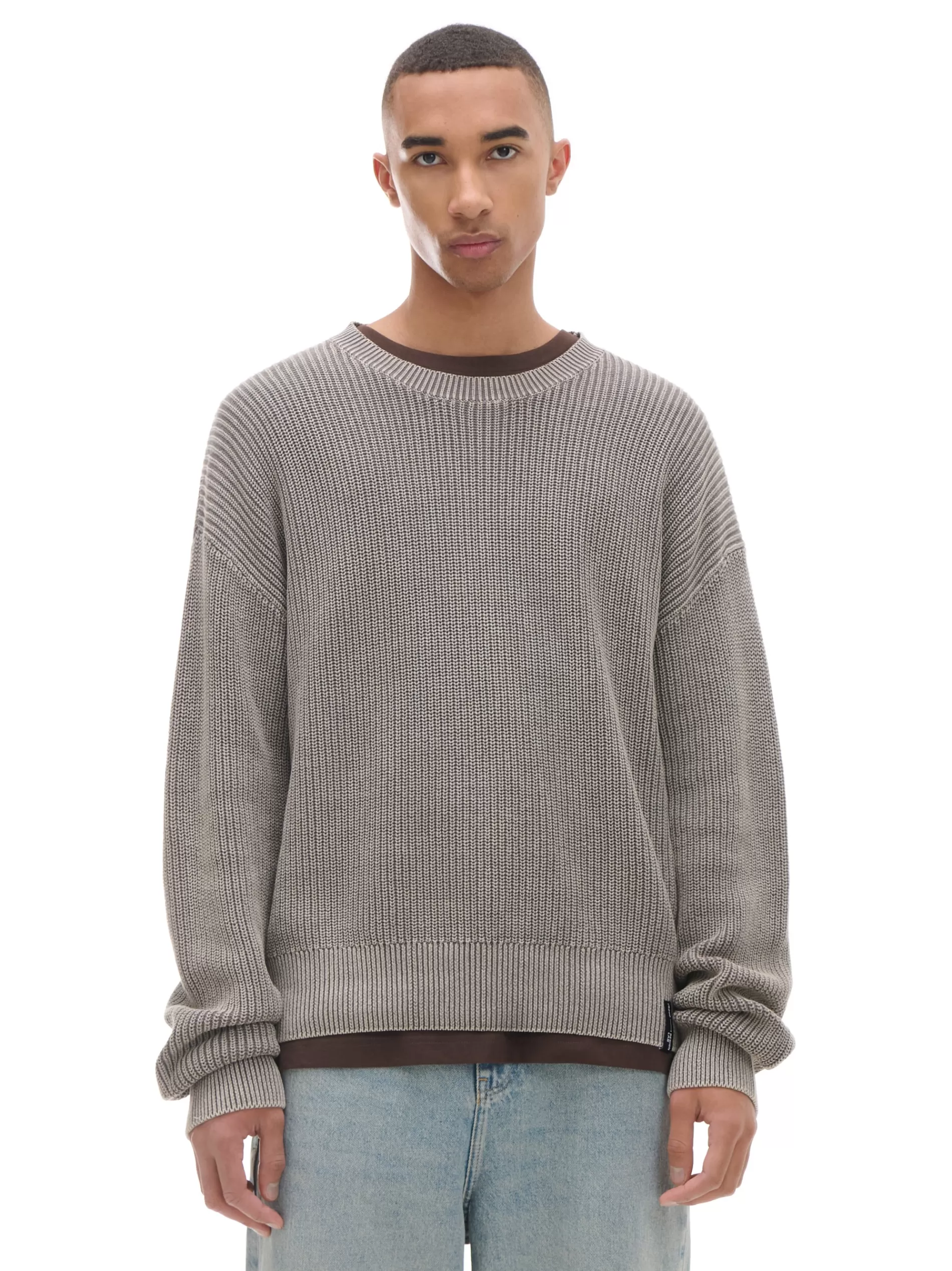 Cropp Swetry | sweter z prążkowanej dzianiny beżowy
