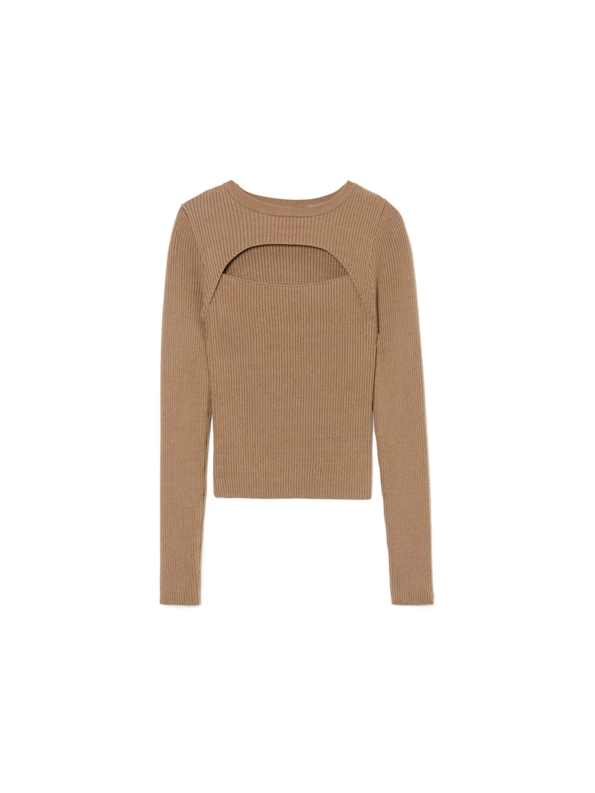 Cropp Swetry | sweter z wycięciem z przodu beżowy