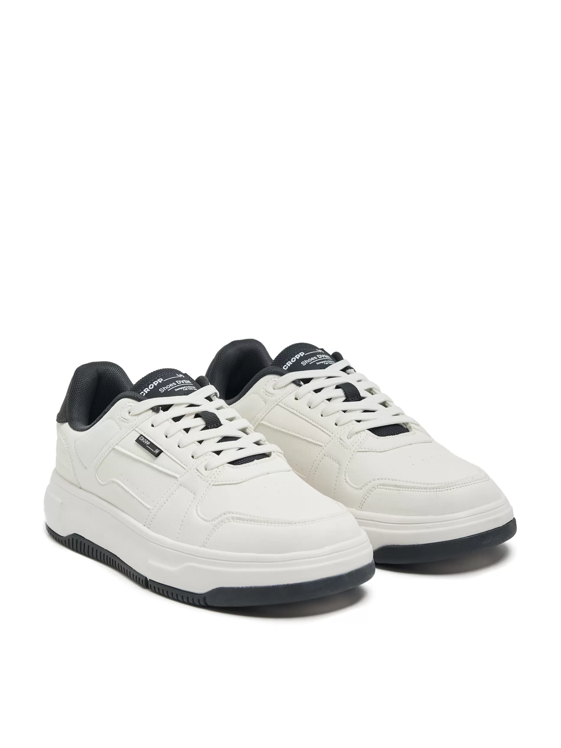 Cropp Sneakersy | Białe sneakersy z czarnymi elementami biały