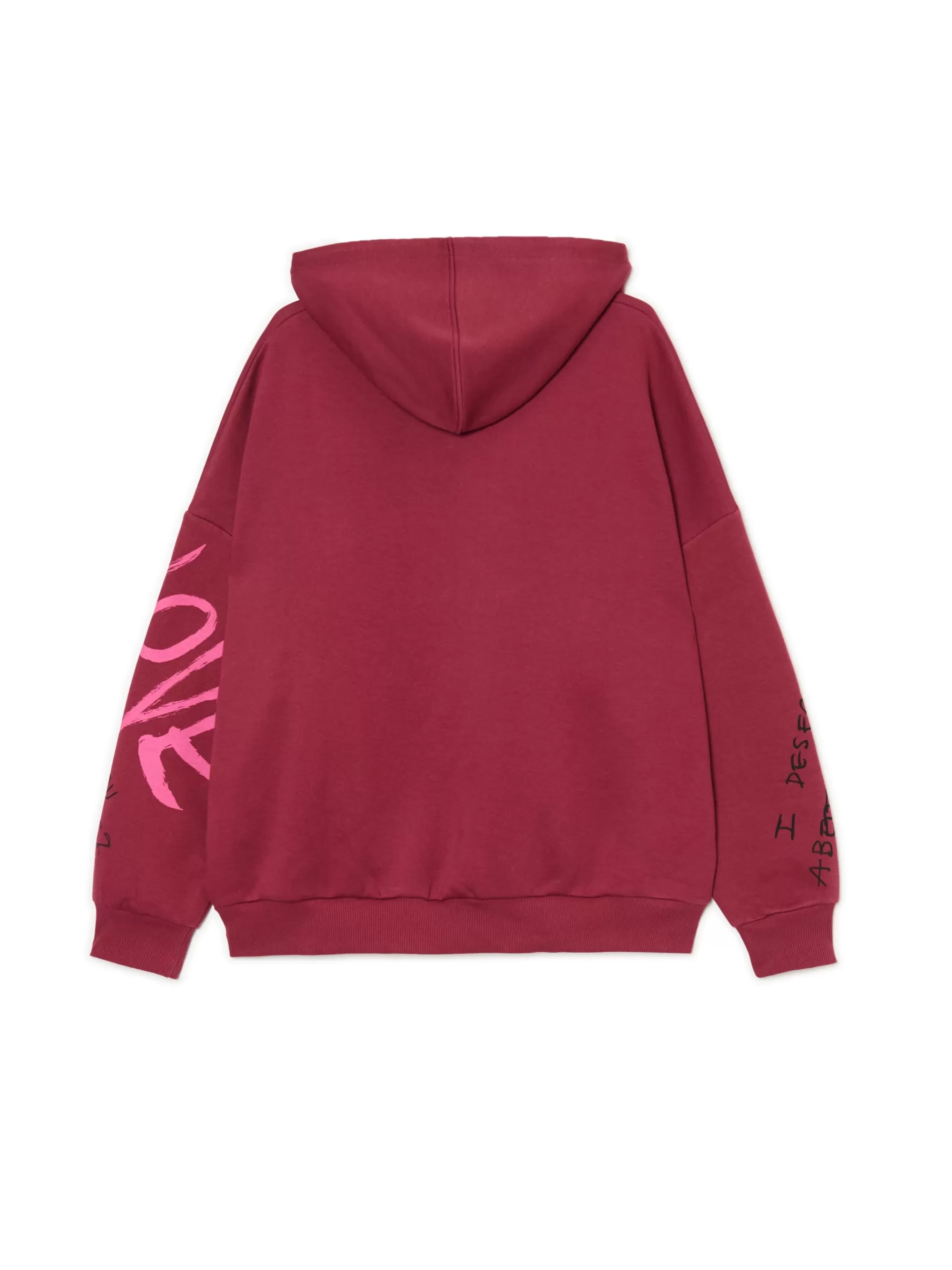 Cropp Unisex | Unisex | Bluza oversize z nadrukiem UNISEX kasztanowy