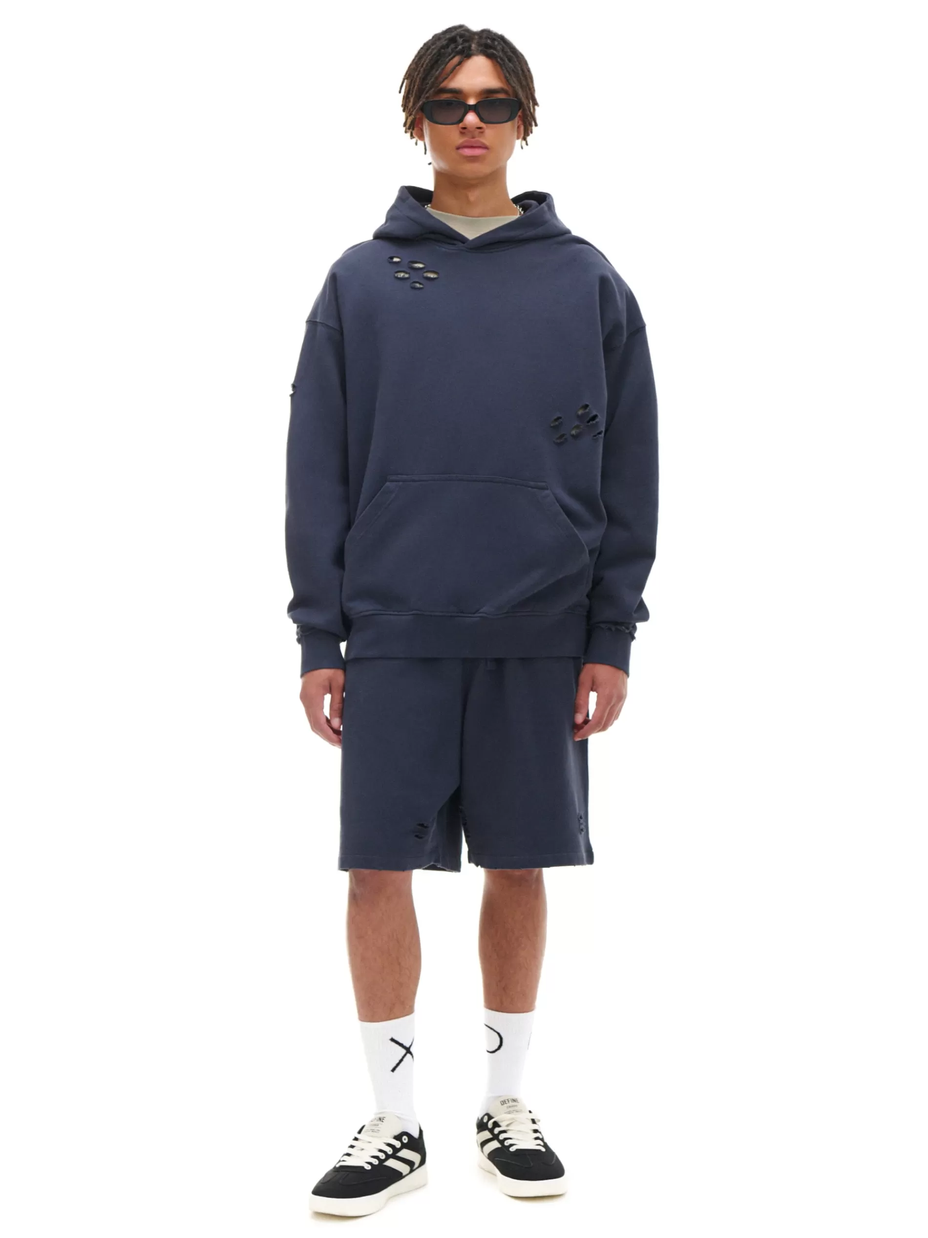 Cropp Bluzy | Bluza z kapturem z ozdobnymi wycięciami szary