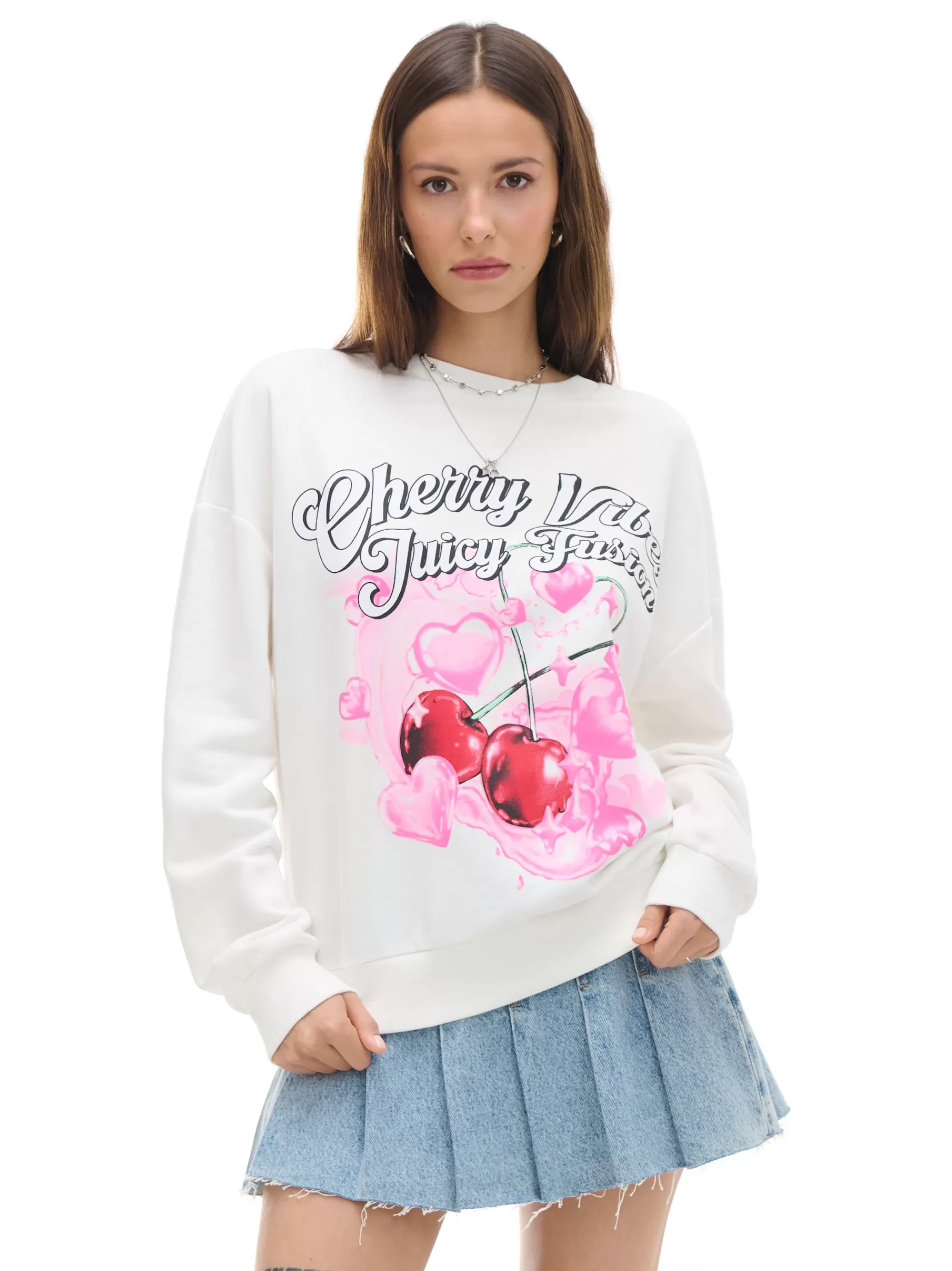 Cropp Bluzy | Bluza z nadrukiem cherry kremowy