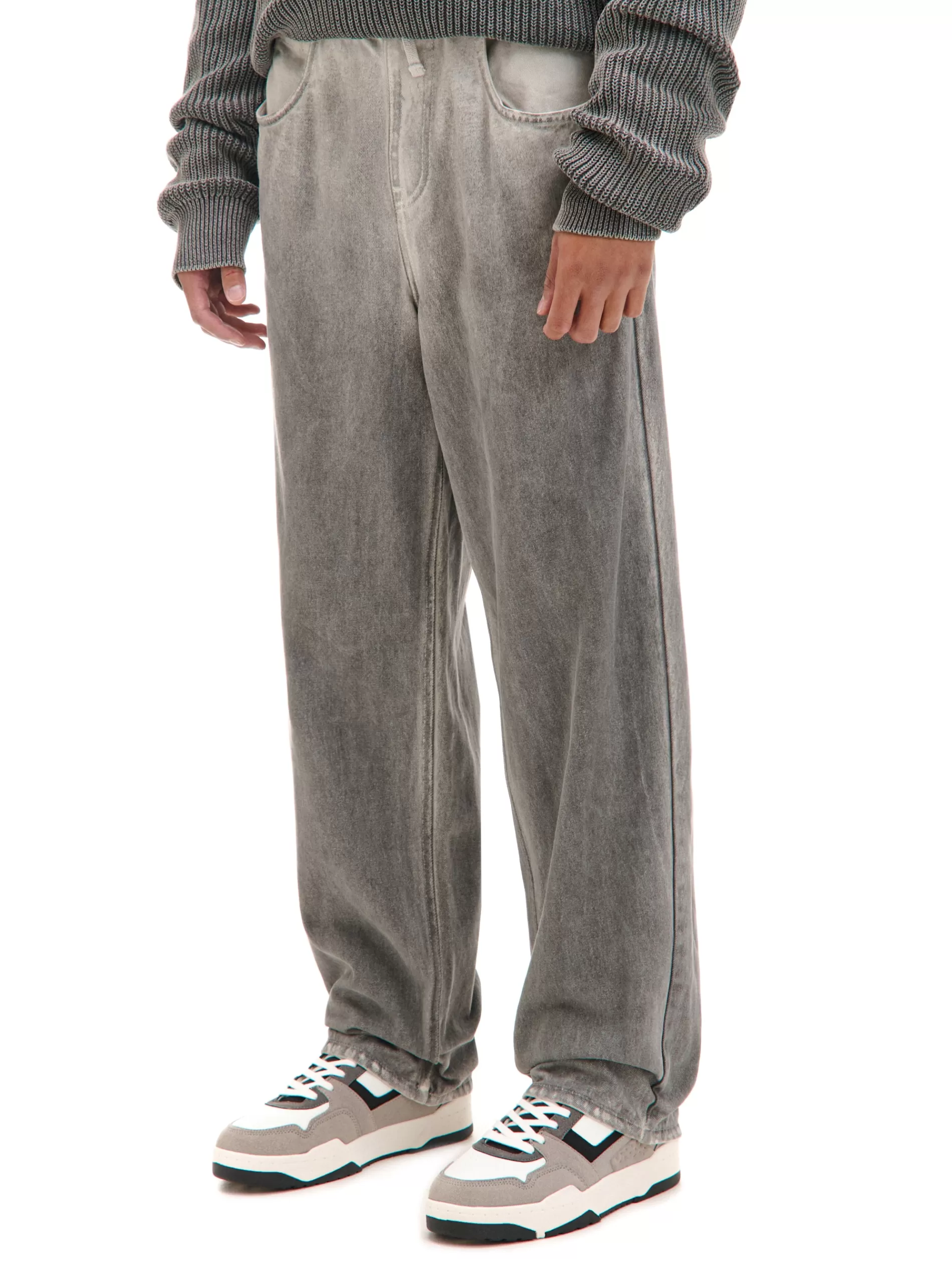 Cropp Spodnie | Cieniowane spodnie wide leg szary