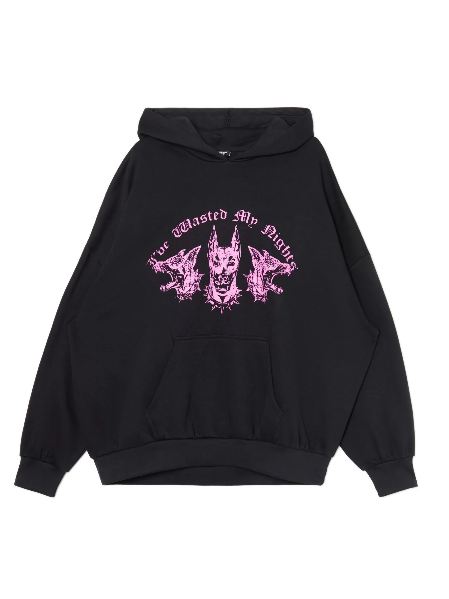Cropp Unisex | Unisex | Czarna bluza hoodie z dobermanami UNISEX czarny