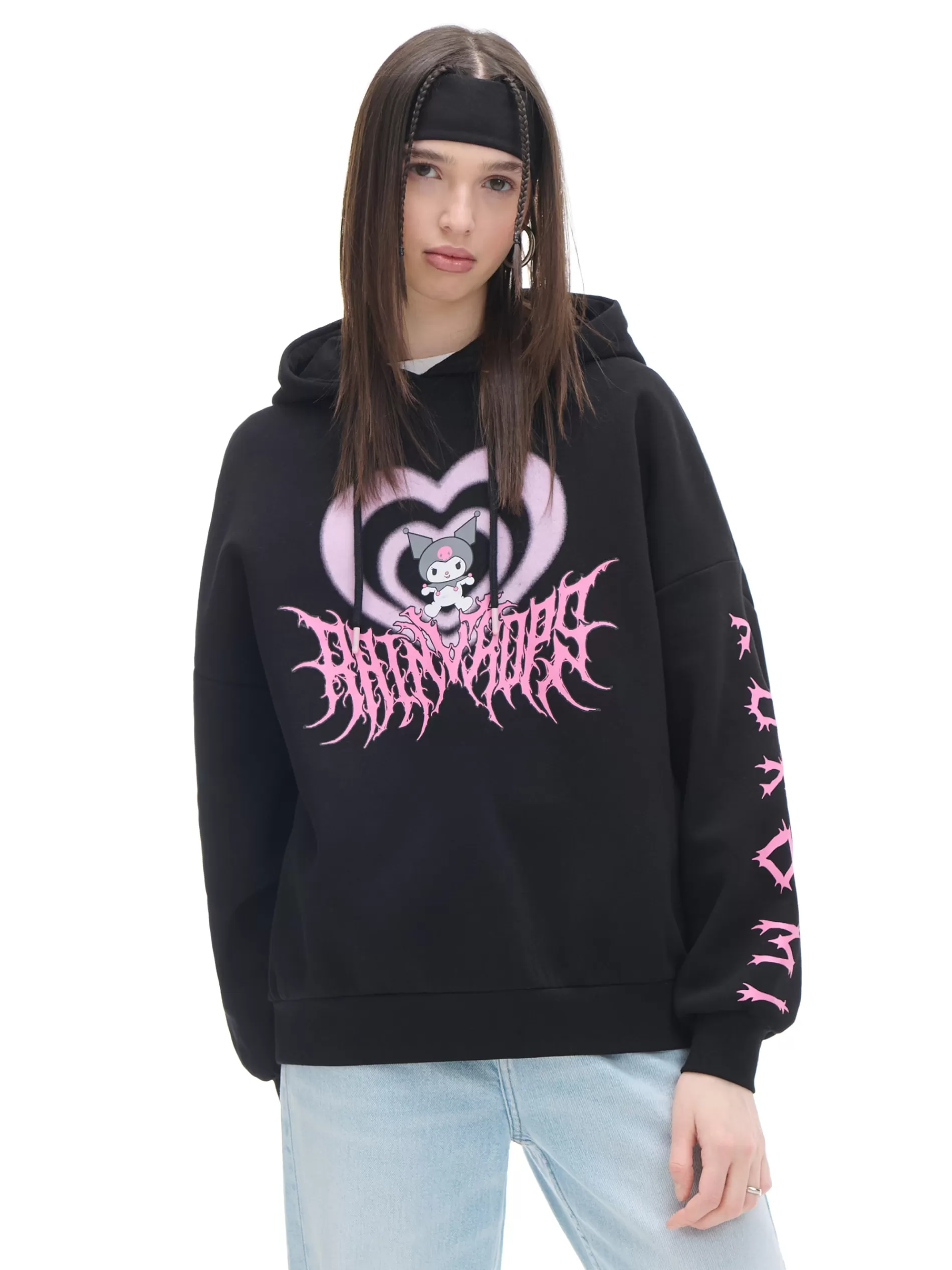 Cropp Bluzy | Czarna bluza z kapturem Kuromi czarny