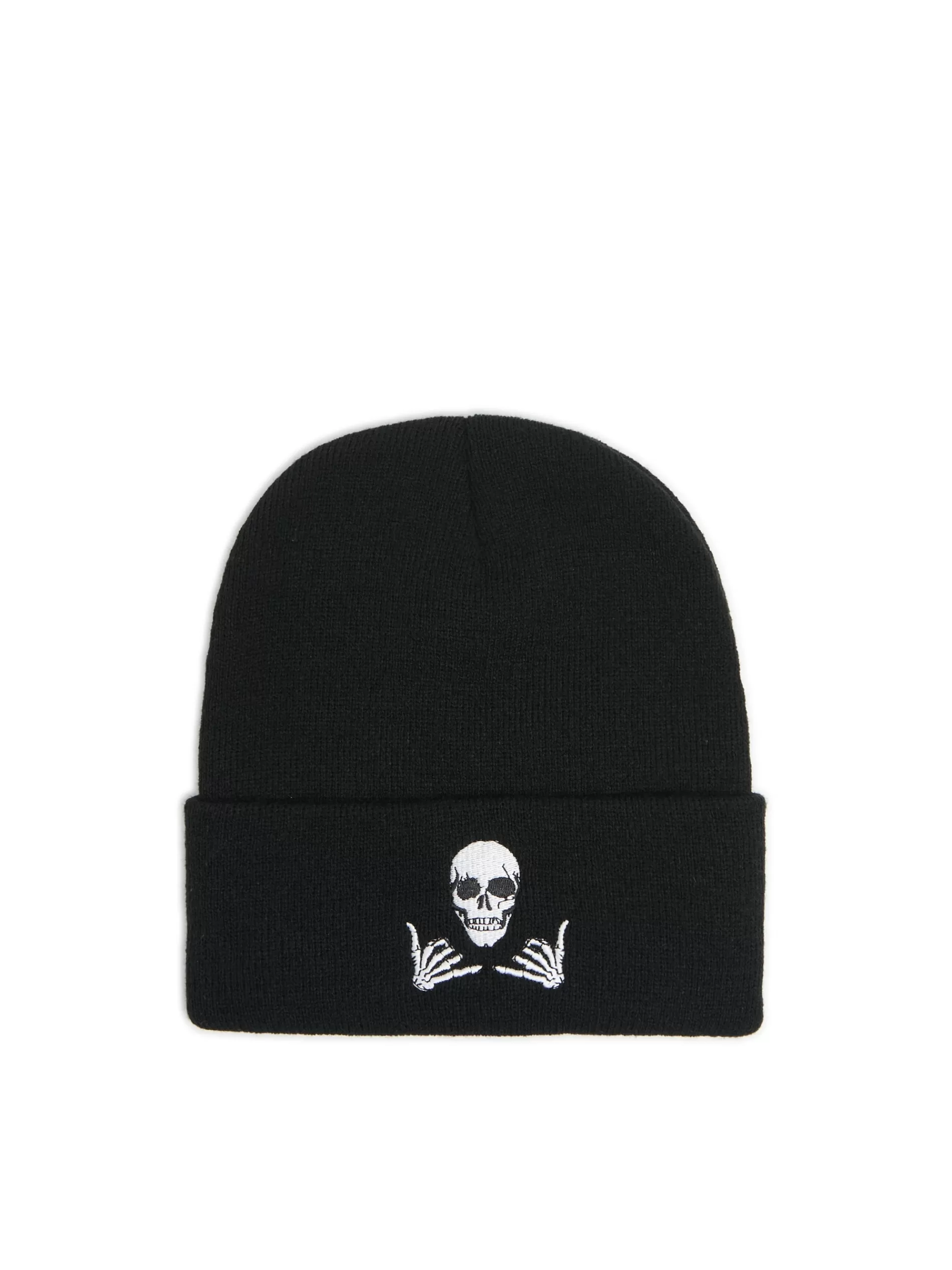 Cropp Czapki | Czarna czapka beanie z kościotrupem czarny