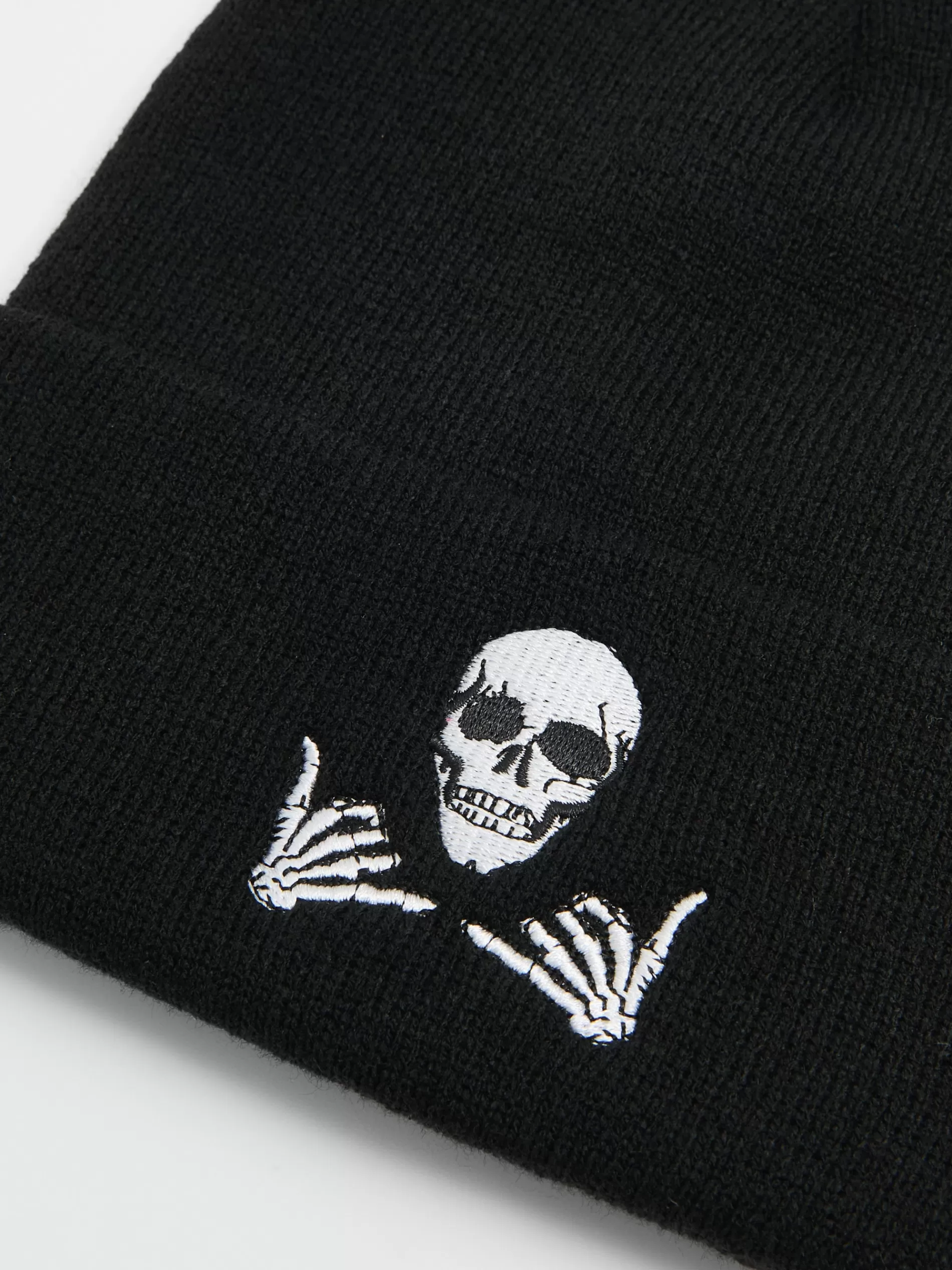 Cropp Czapki | Czarna czapka beanie z kościotrupem czarny