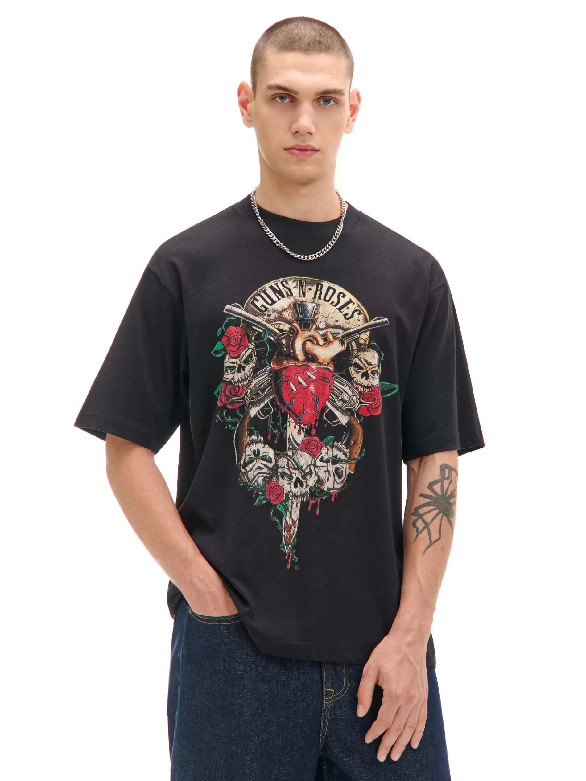 Cropp Koszulki | Czarna koszulka Guns N' Roses czarny