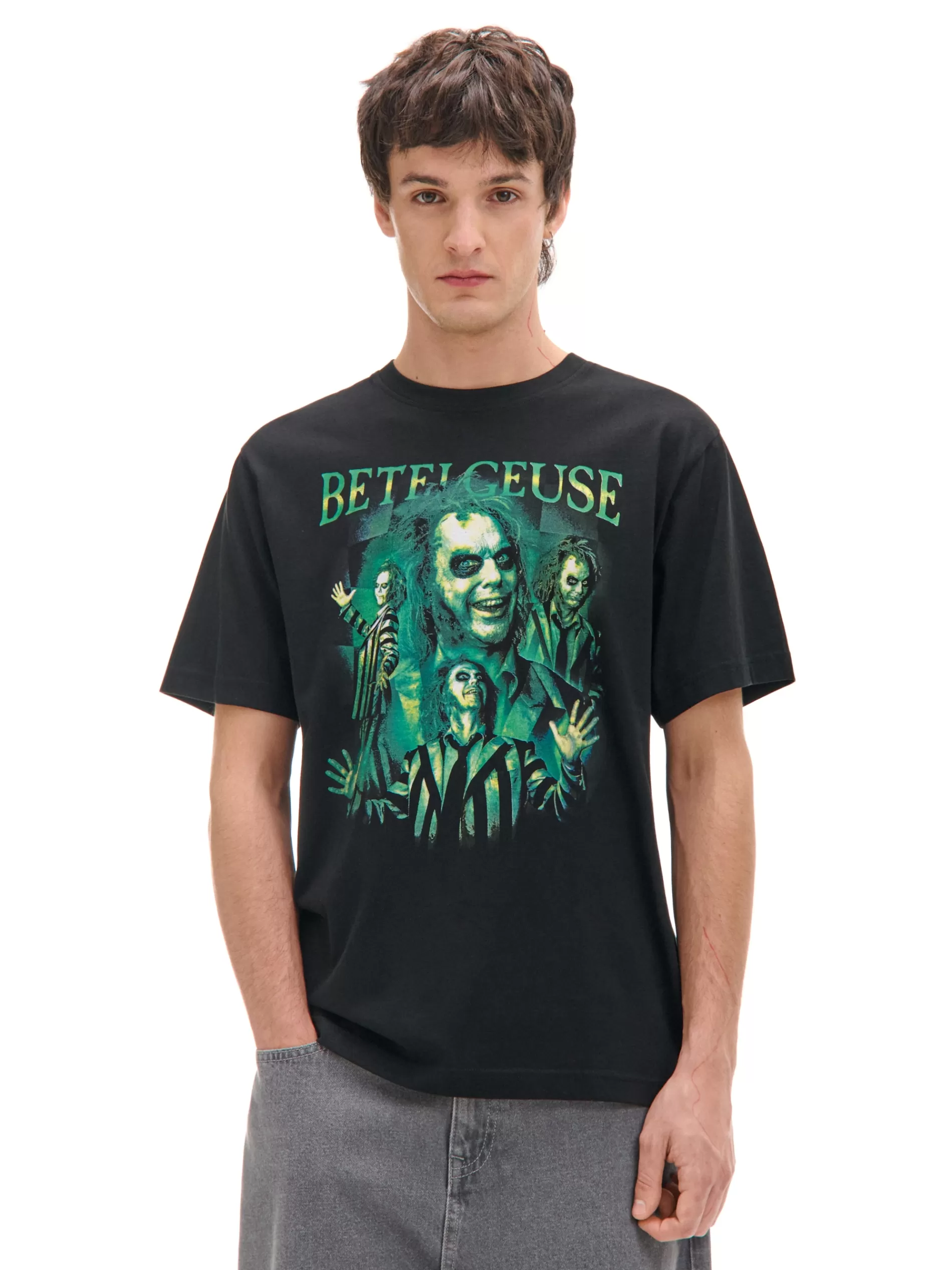 Cropp Koszulki | Unisex | Czarna koszulka z nadrukiem Beetlejuice UNISEX czarny