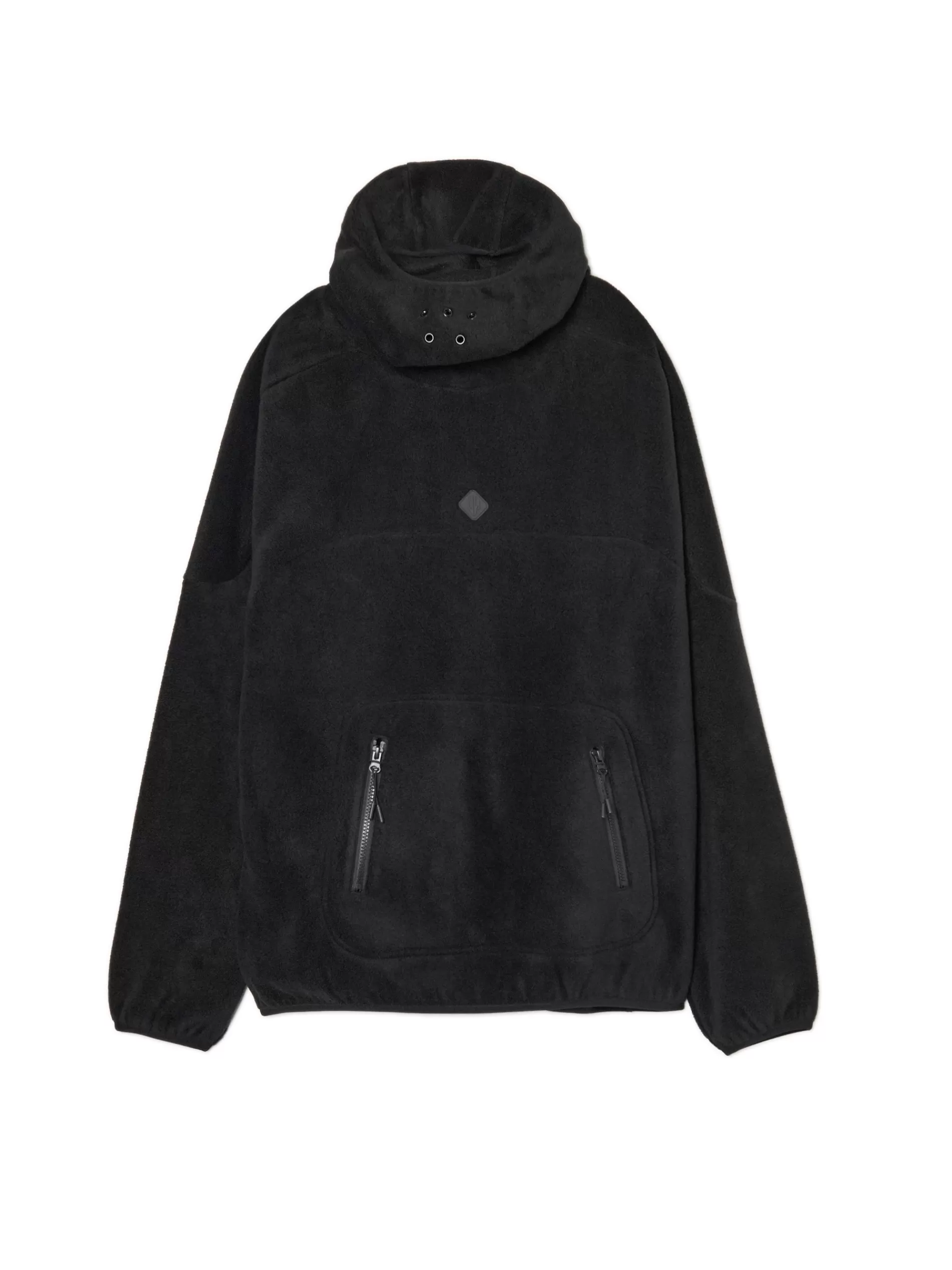 Cropp Bluzy | Czarna polarowa bluza z kapturem czarny