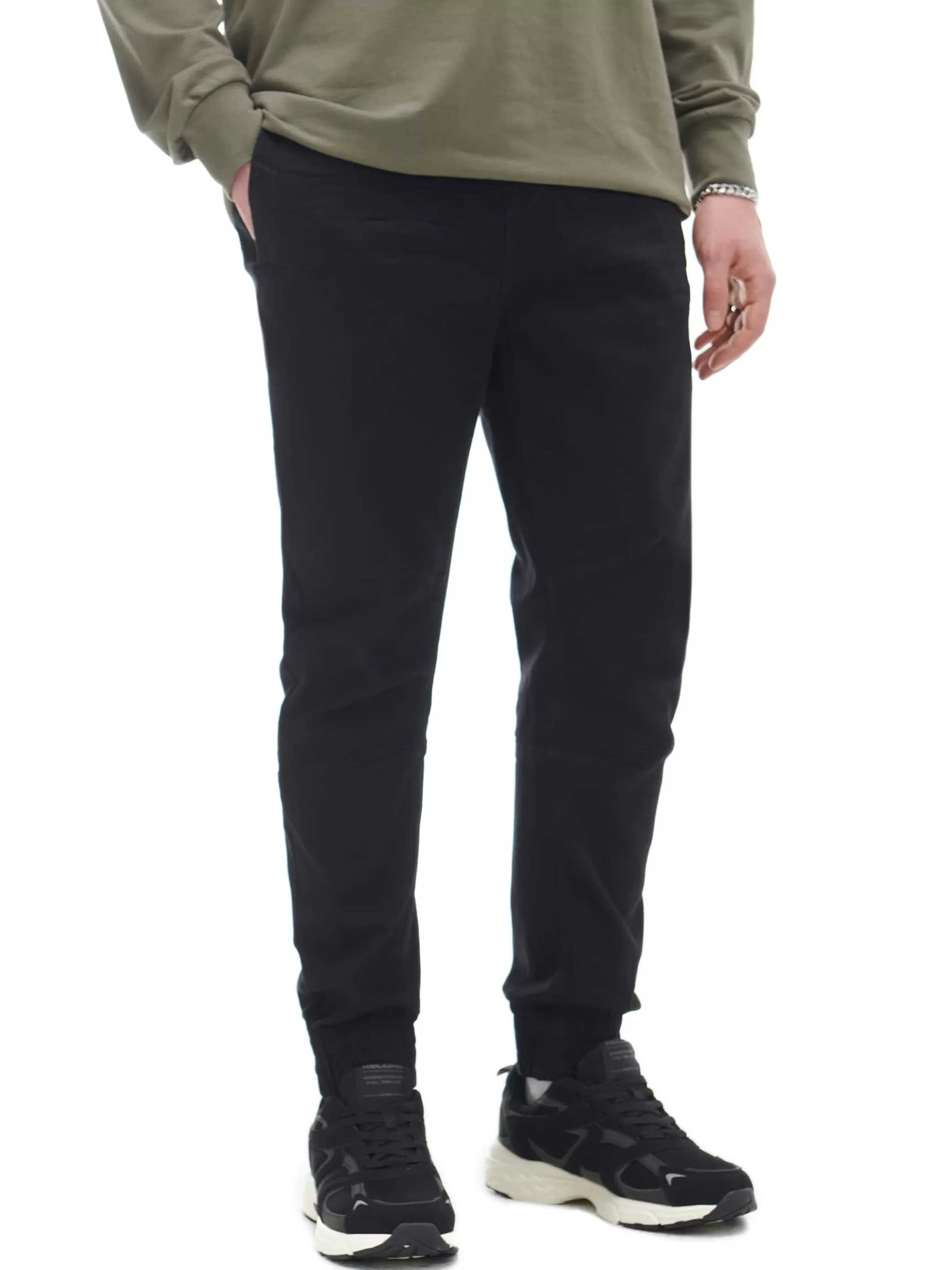 Cropp Jeansy | Czarne jeansowe joggery chino czarny