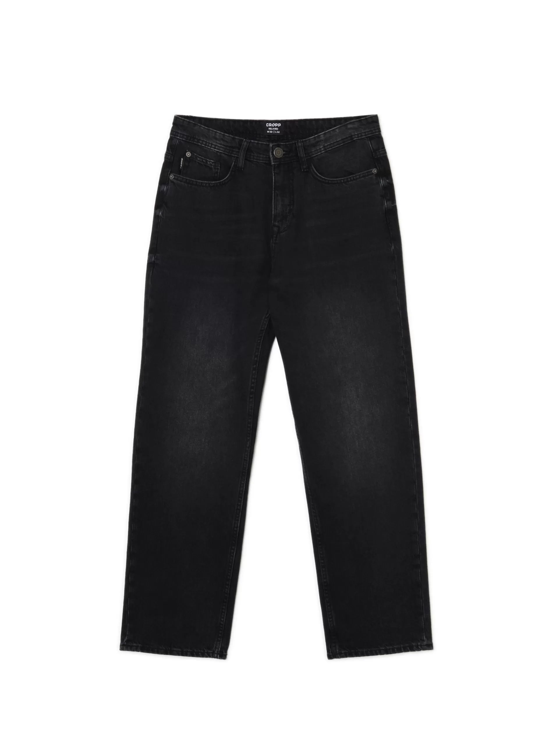 Cropp Jeansy | Czarne jeansy relaxed czarny