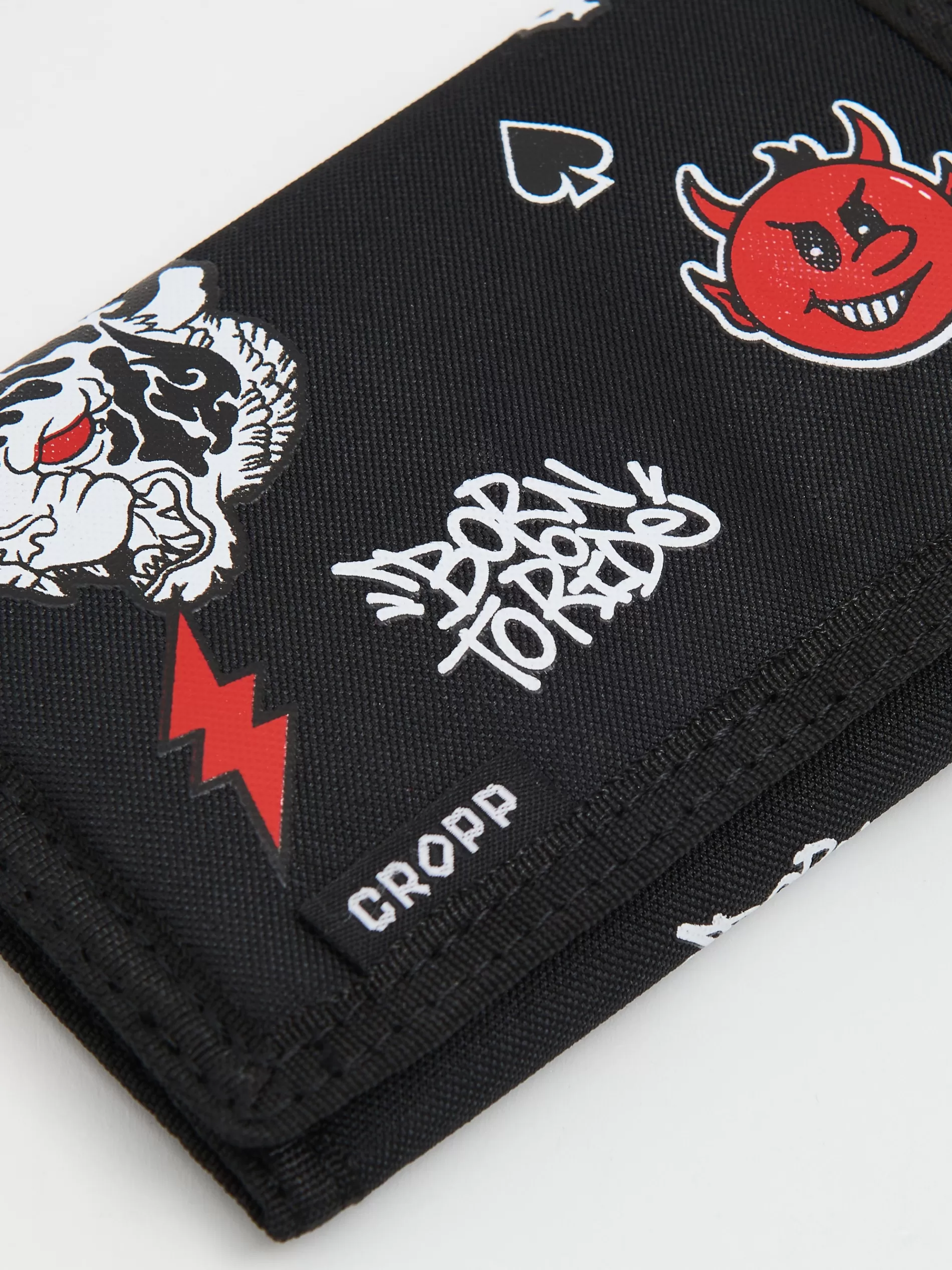 Cropp Portfele | Basic | Czarny portfel z nadrukami biały