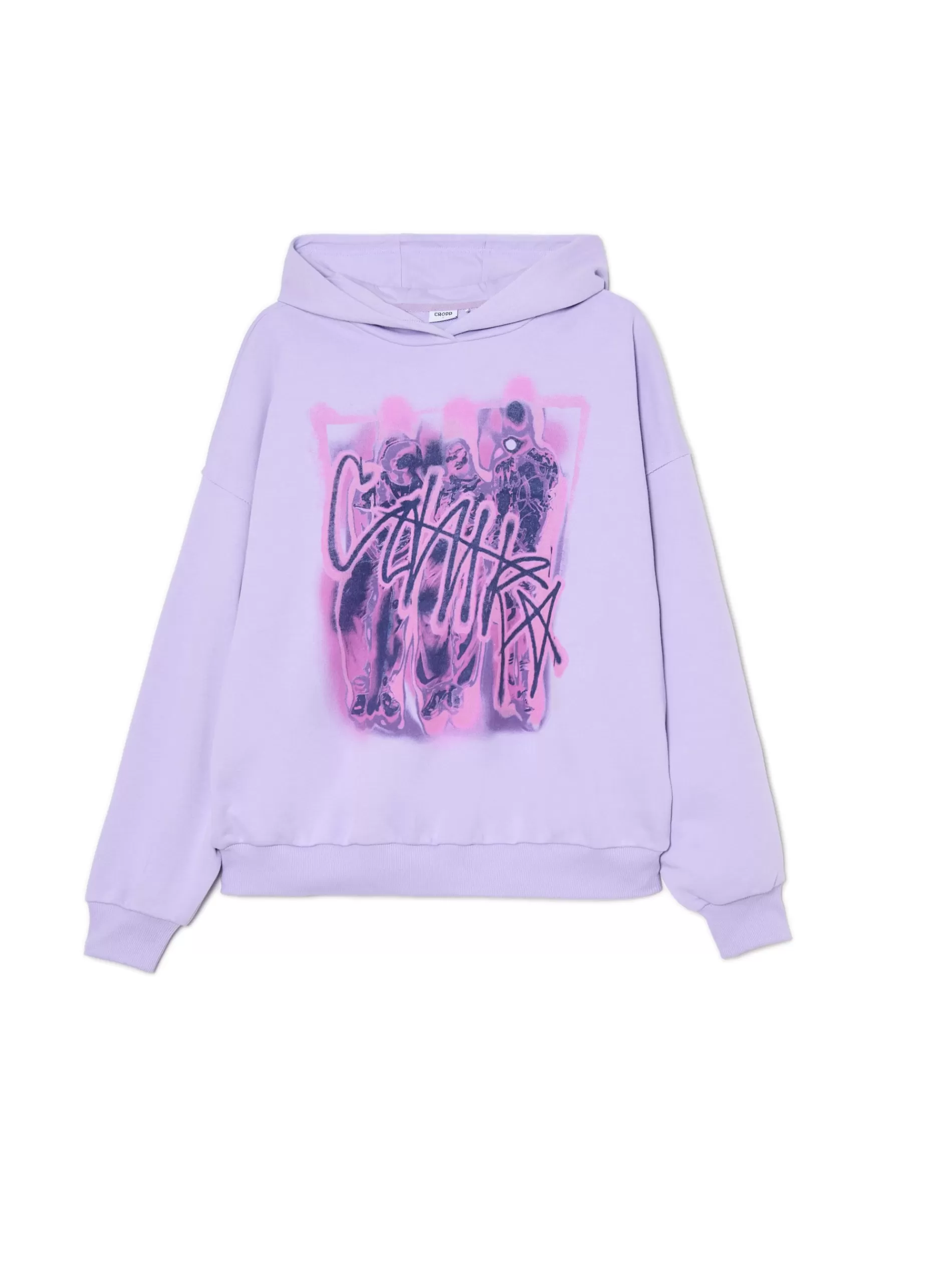 Cropp Unisex | Unisex | Fioletowa bluza z kapturem UNISEX fioletowy