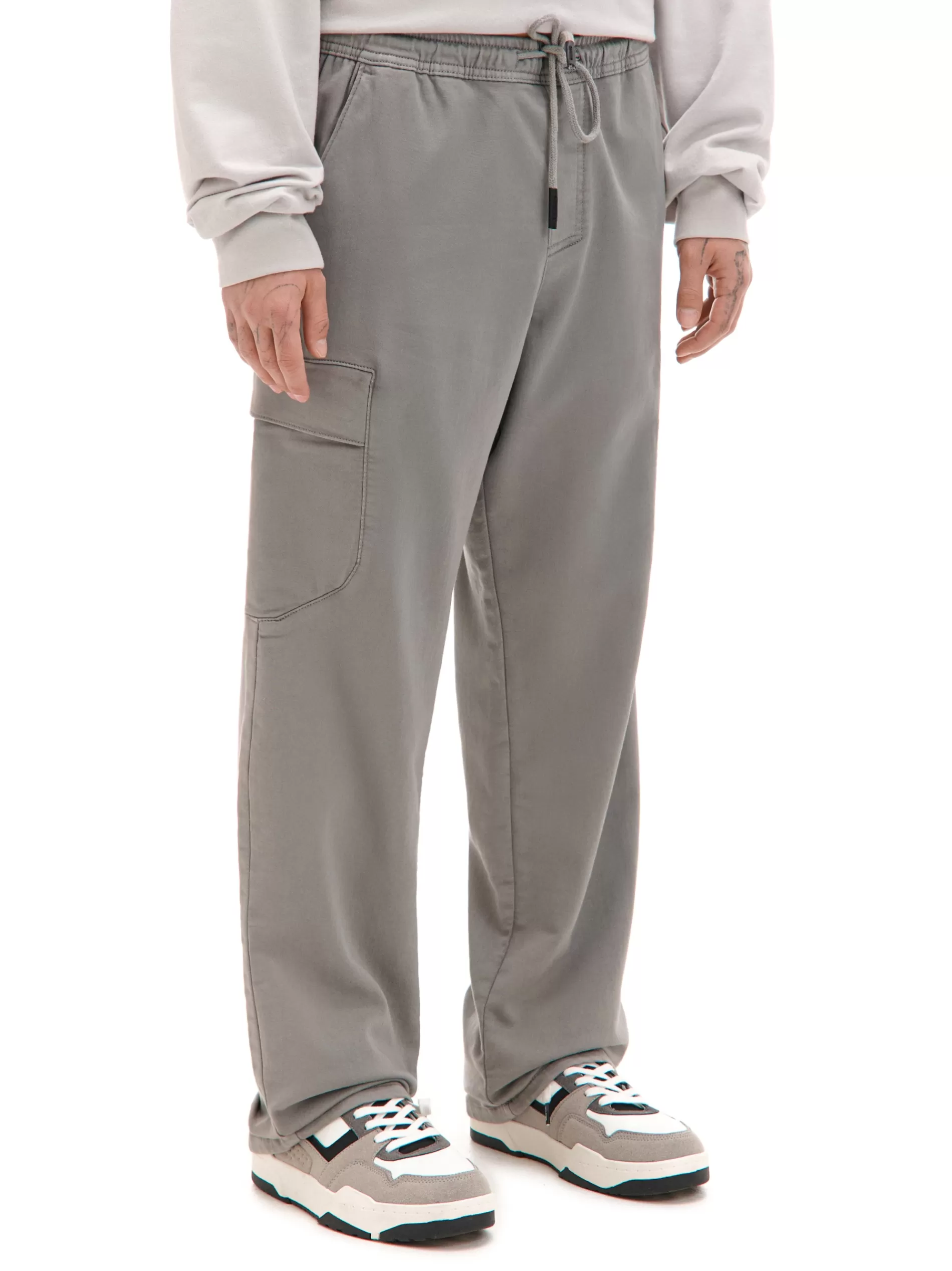 Cropp Spodnie | Jasnoszare spodnie jogger loose jasnyszary