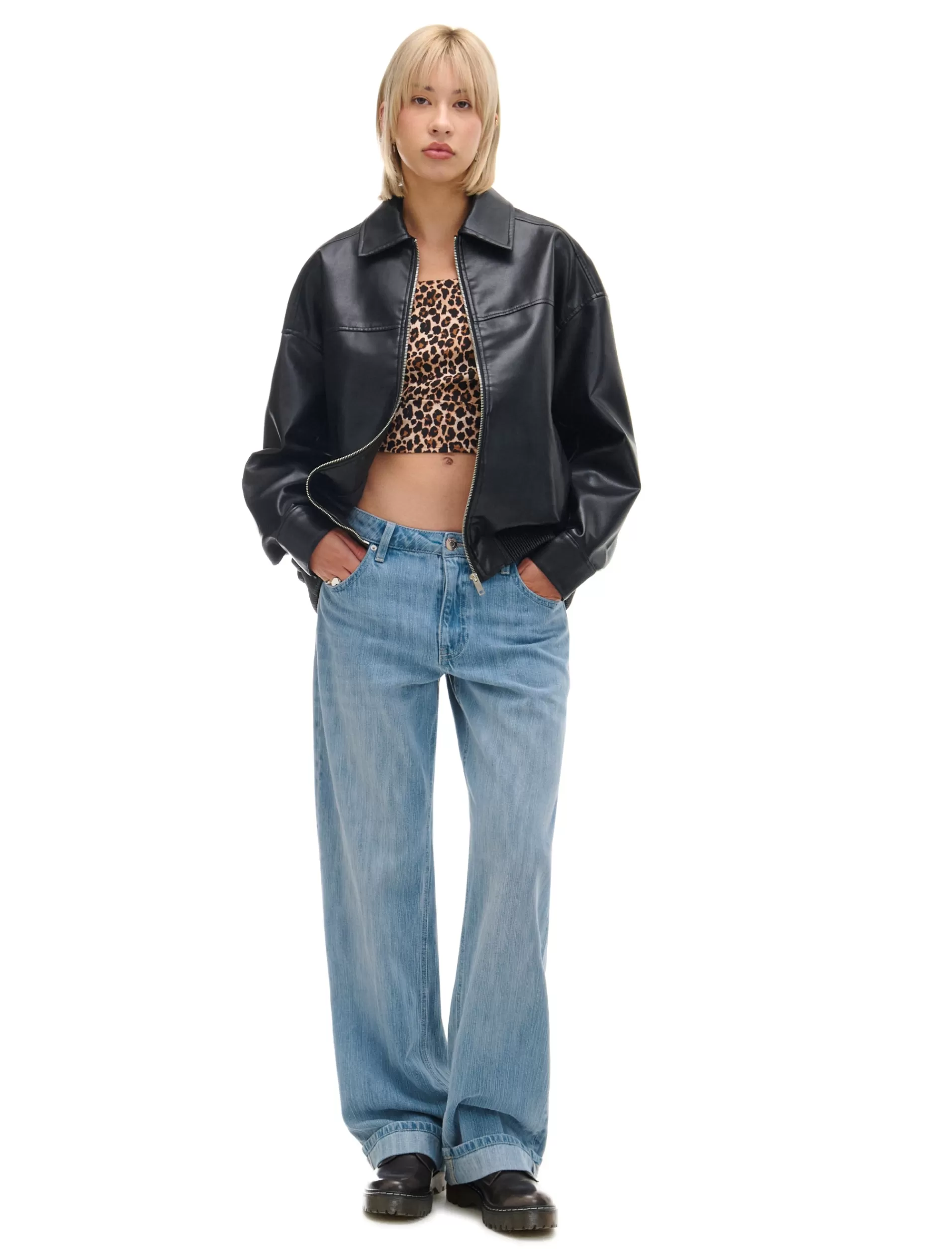 Cropp Jeansy | Jeansy baggy w stylu vintage niebieski