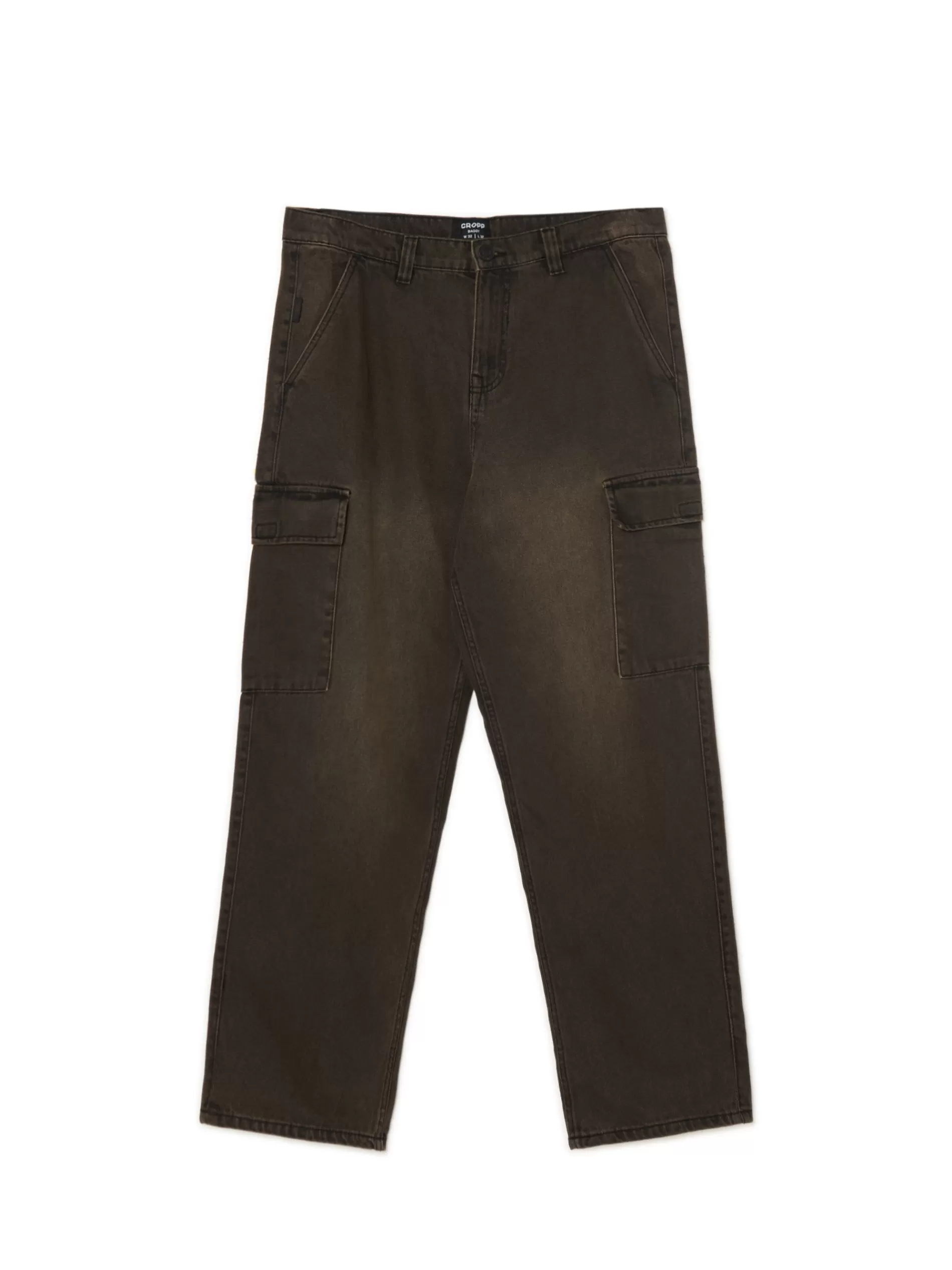 Cropp Jeansy | Baggy | Jeansy baggy z kieszeniami cargo brązowy