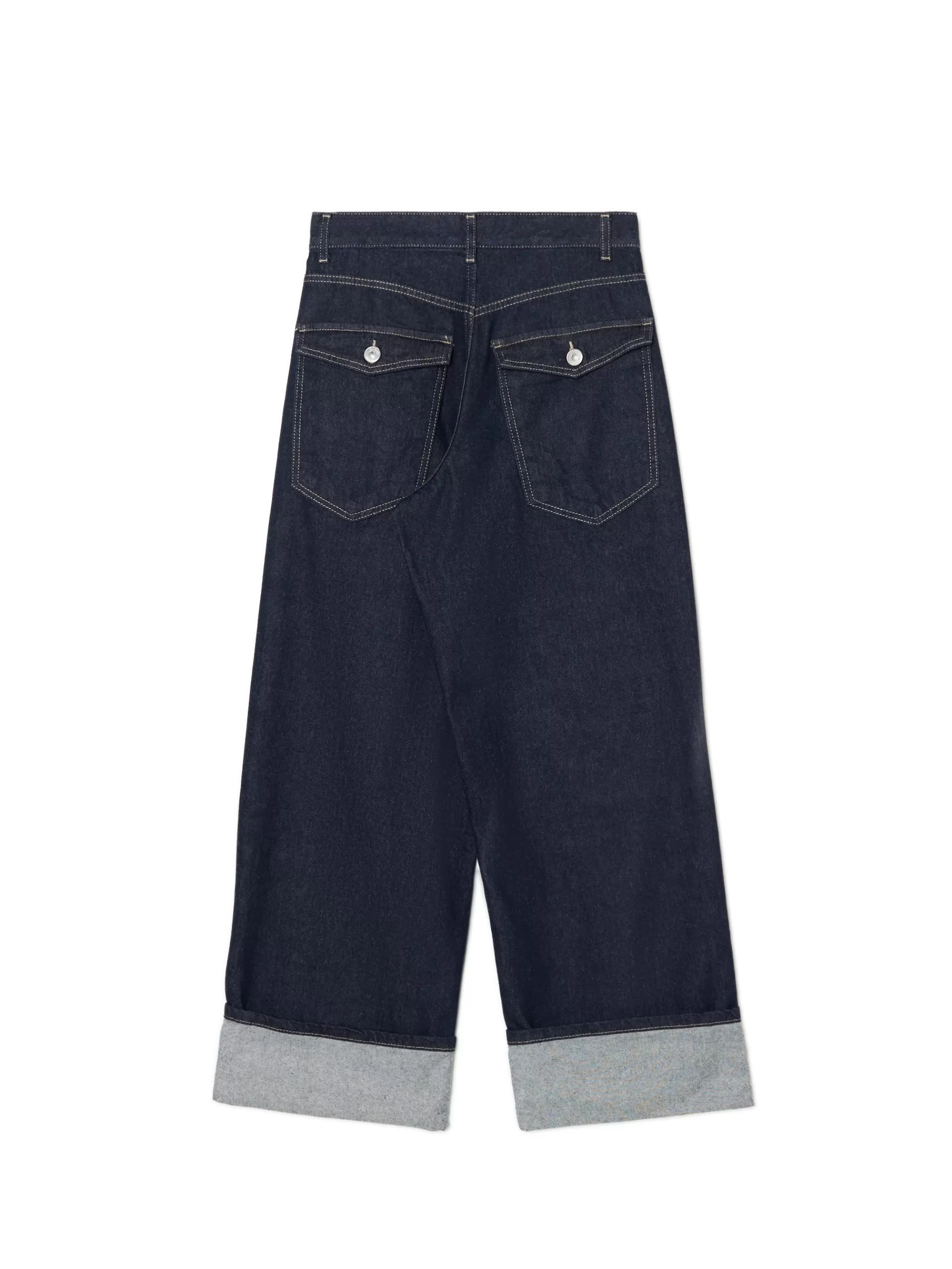 Cropp Jeansy | Jeansy baggy z podwiniętymi nogawkami granatowy