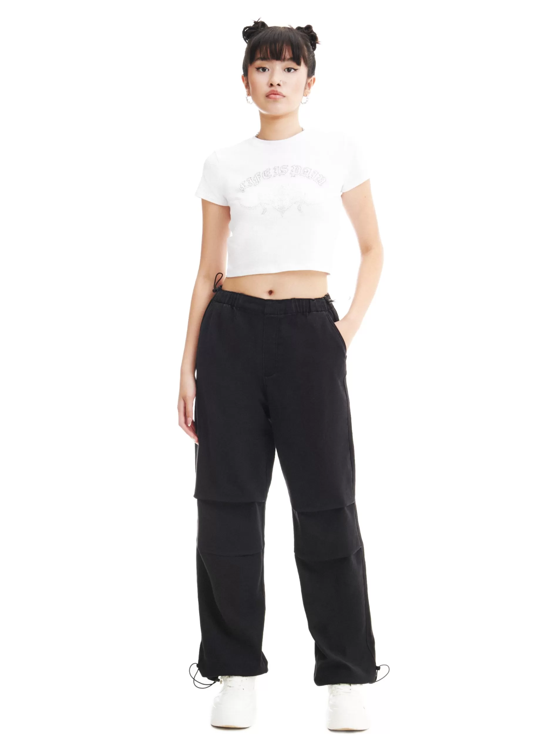 Cropp Jeansy | Jeansy parachute czarny