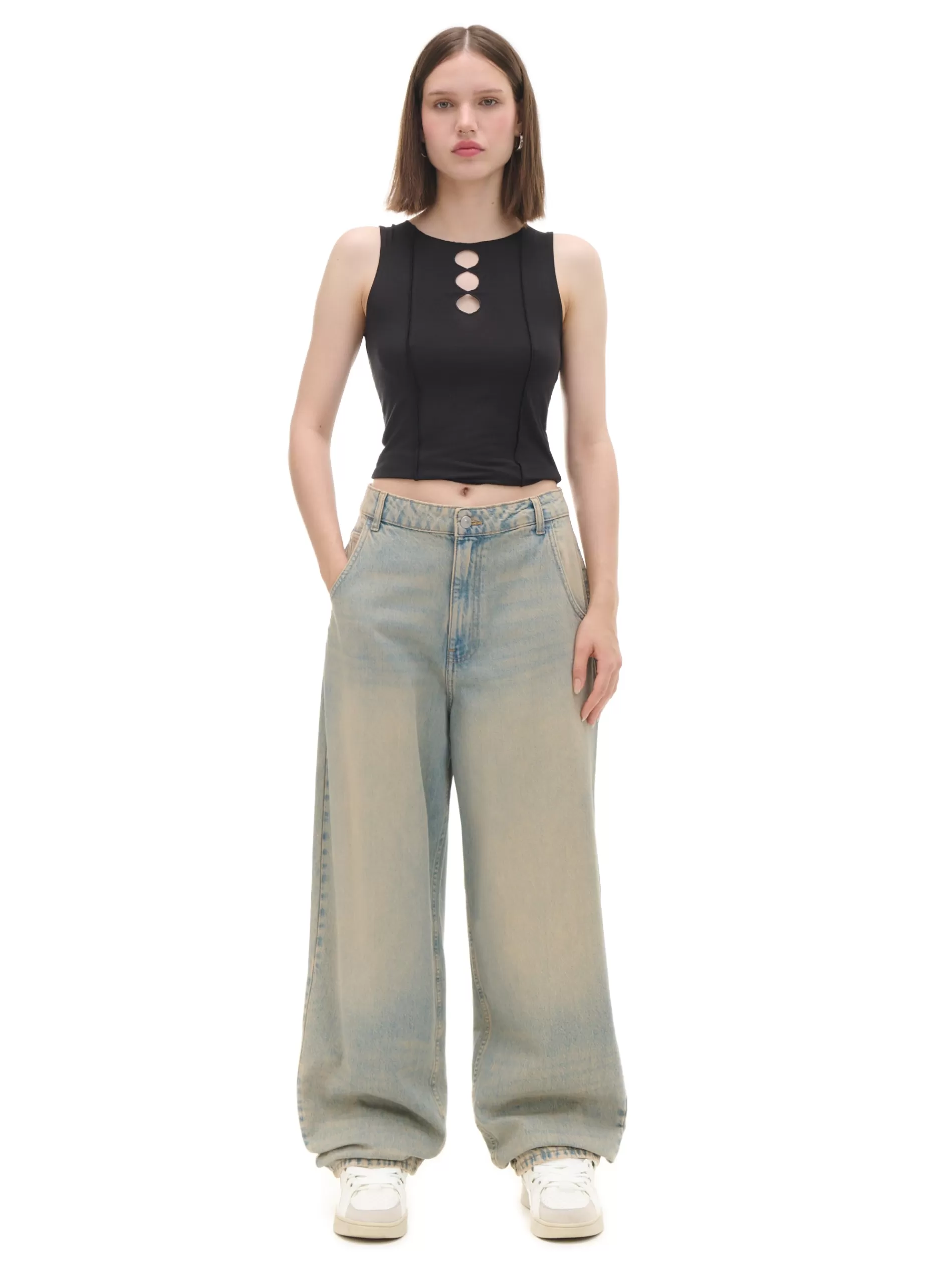 Cropp Jeansy | Jeansy skater w stylu vintage niebieski