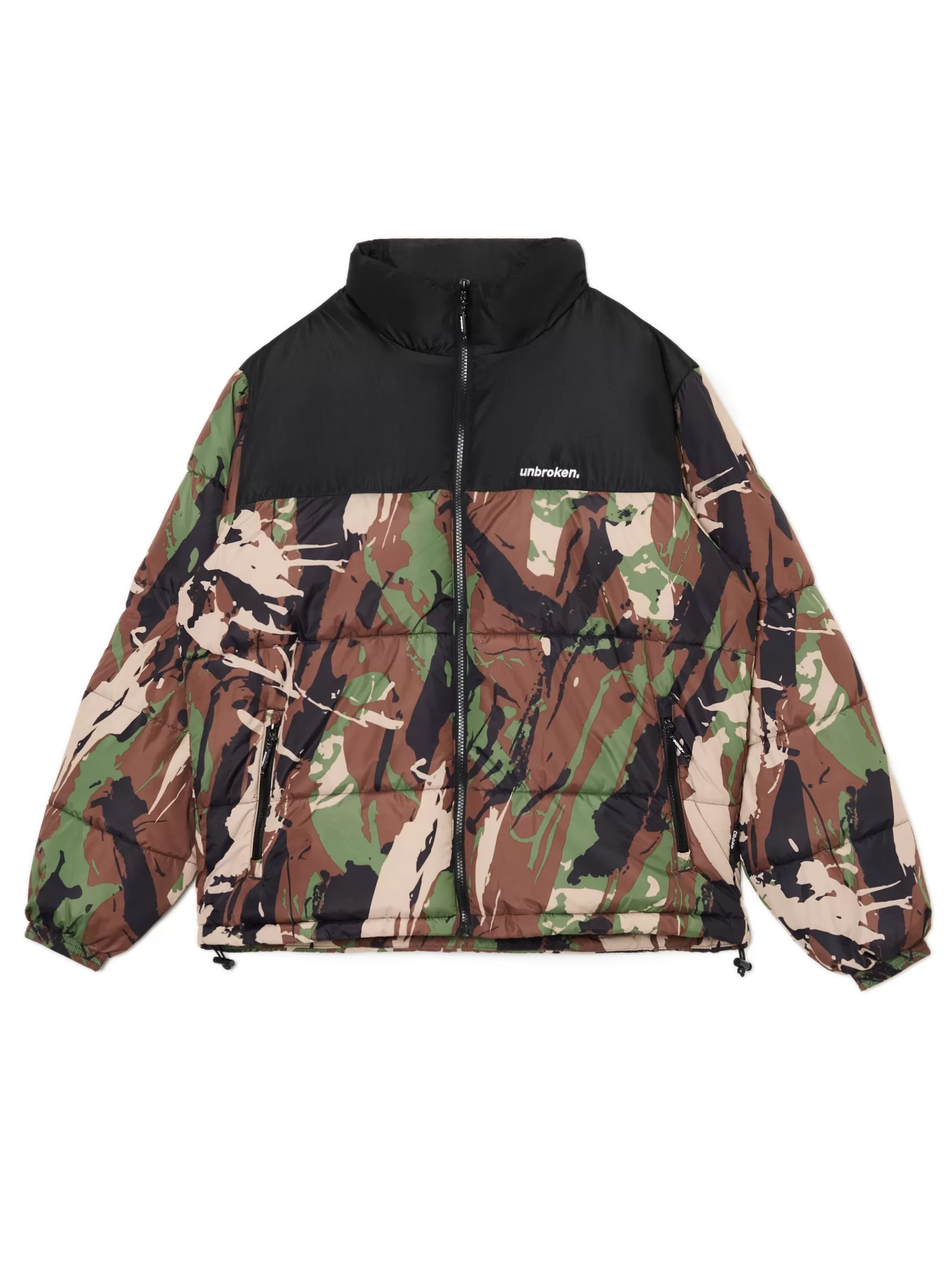 Cropp Kurtki Zimowe | Kurtki, Płaszcze | Kurtka puffer z militarnym nadrukiem zielony