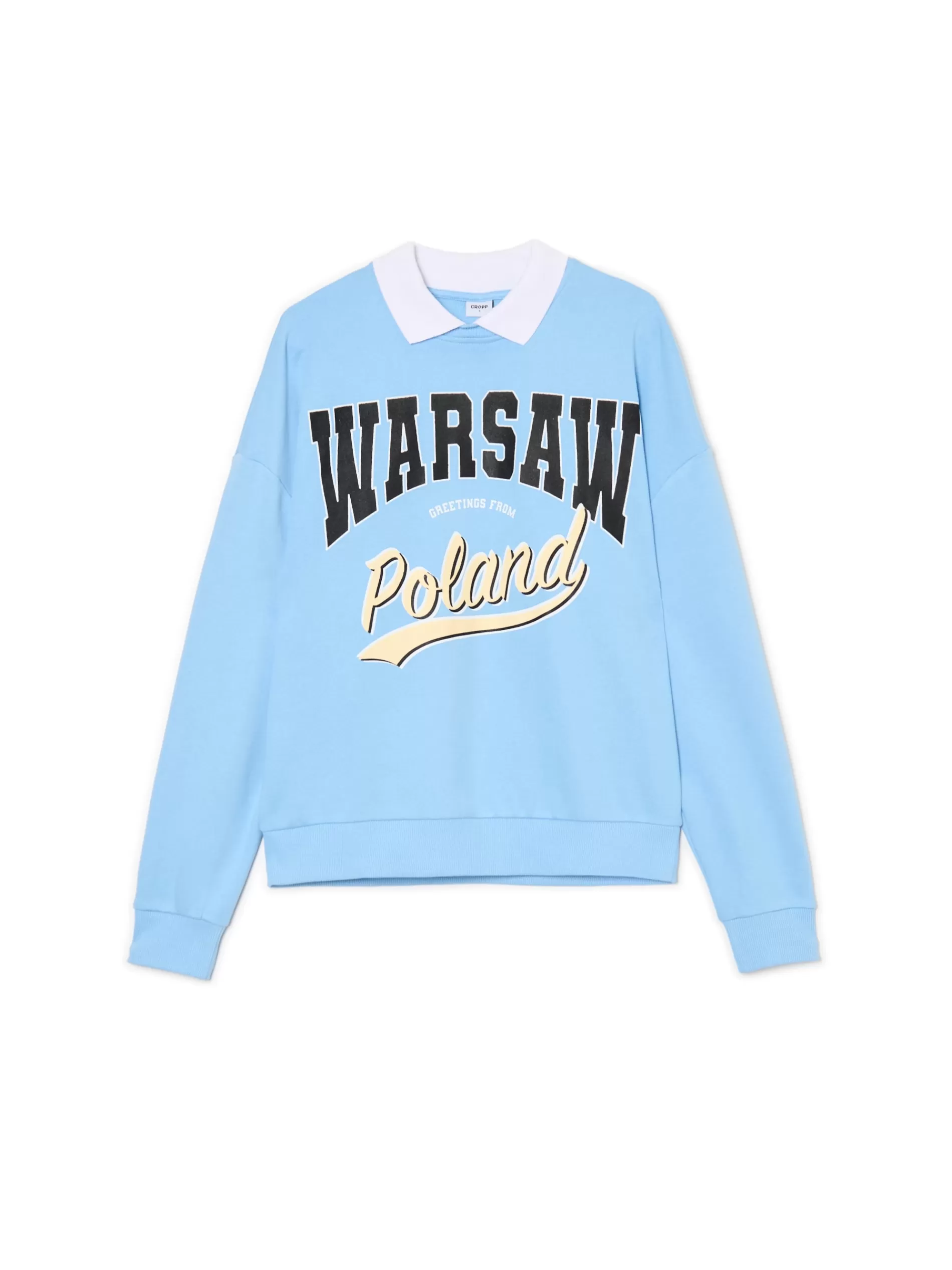 Cropp Bluzy | Niebieska bluza z kołnierzykiem niebieski