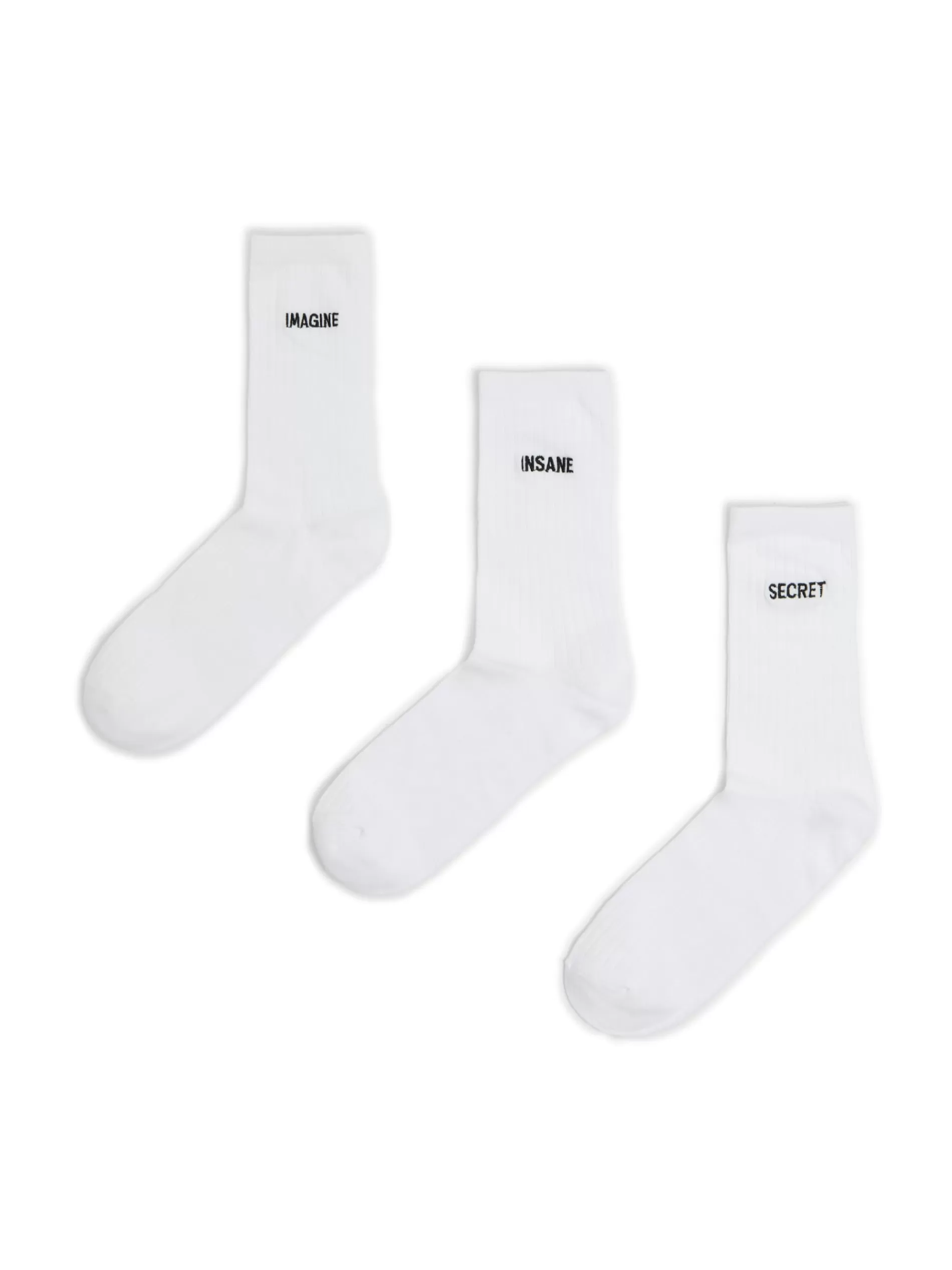 Cropp Skarpety, Rajstopy | 3 pack ch skarpet z haftem biały
