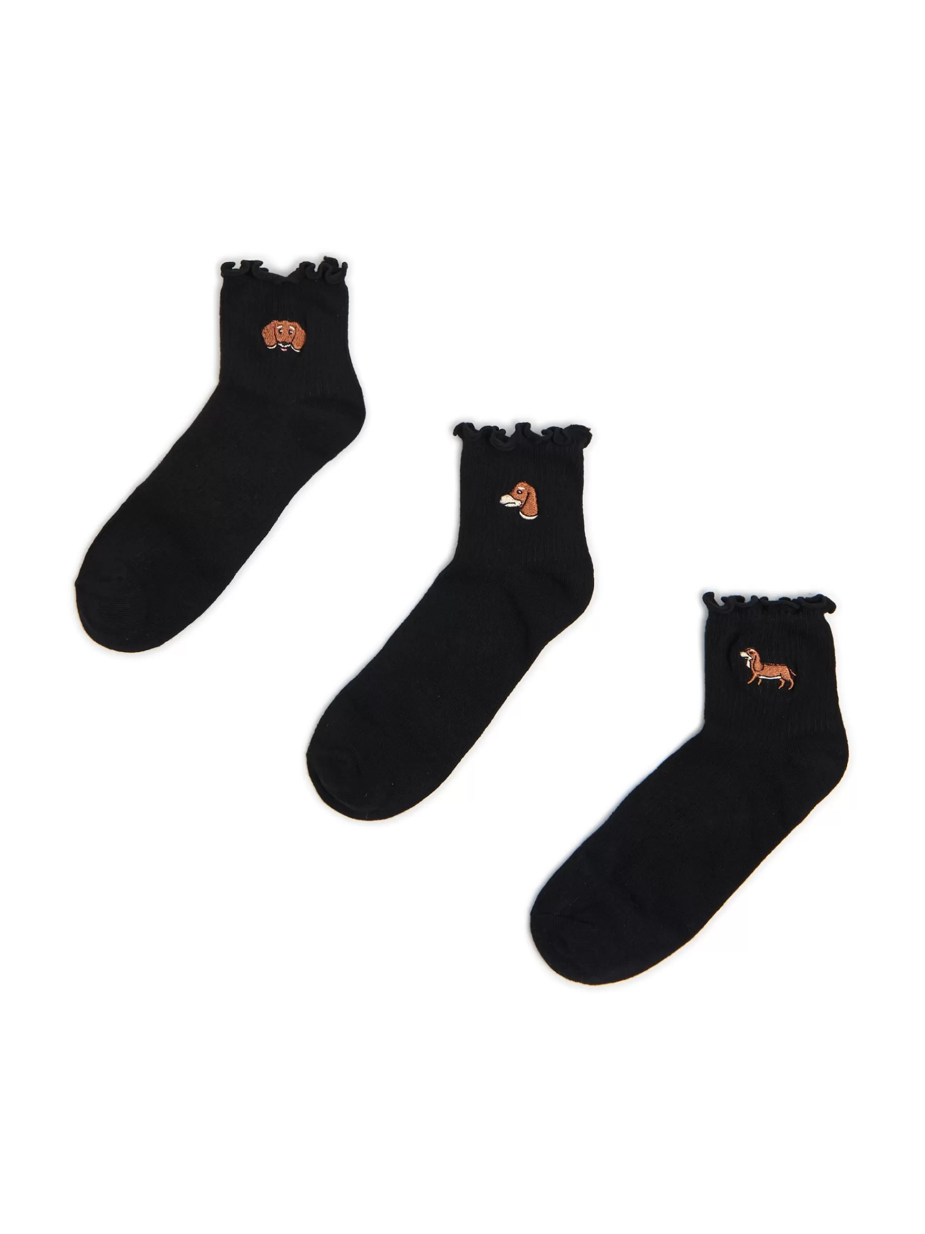 Cropp Skarpety, Rajstopy | 3 pack ch skarpet z jamnikami czarny