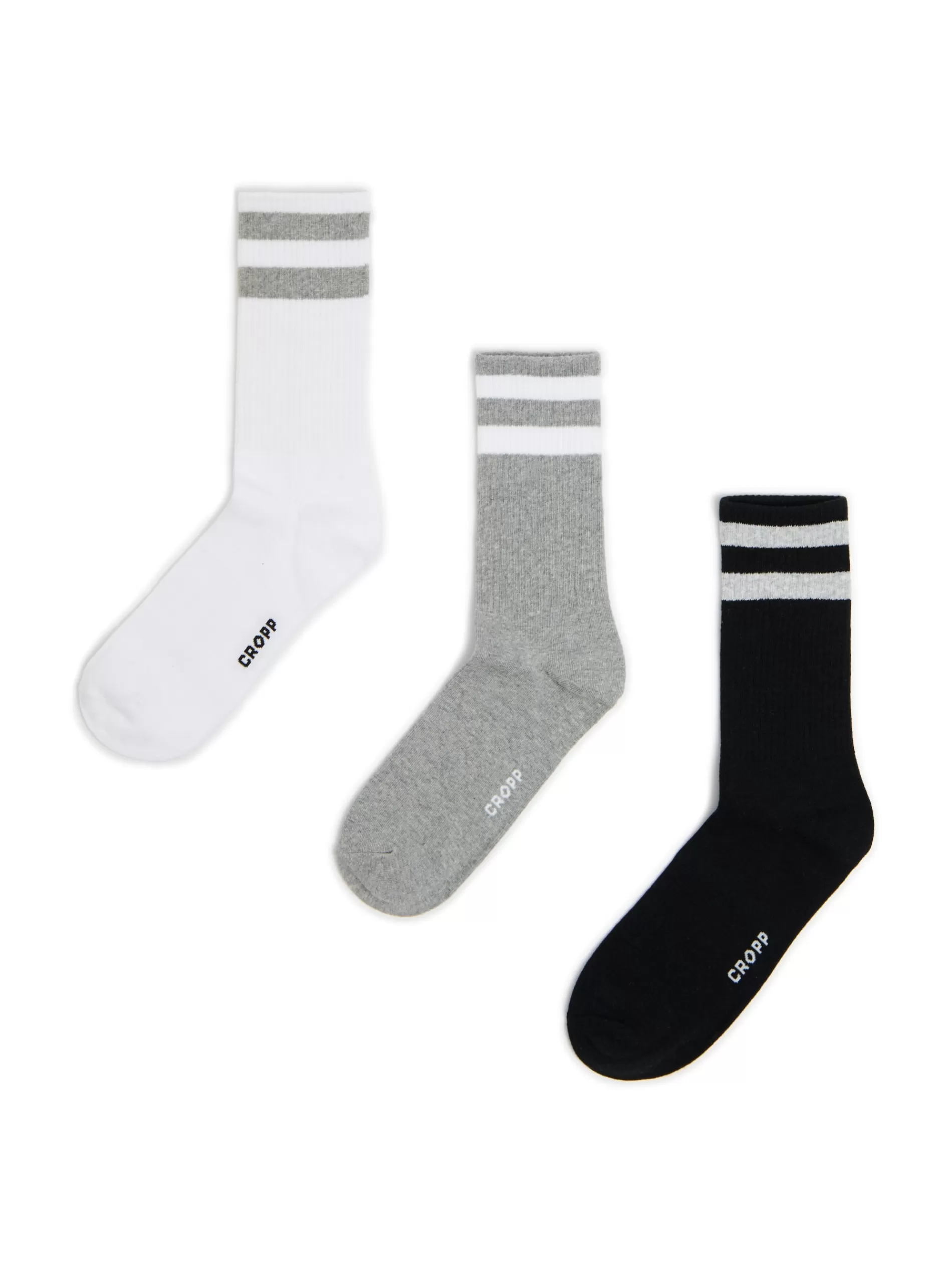 Cropp Skarpetki | Basic | 3 pack długich skarpet z paskami szary