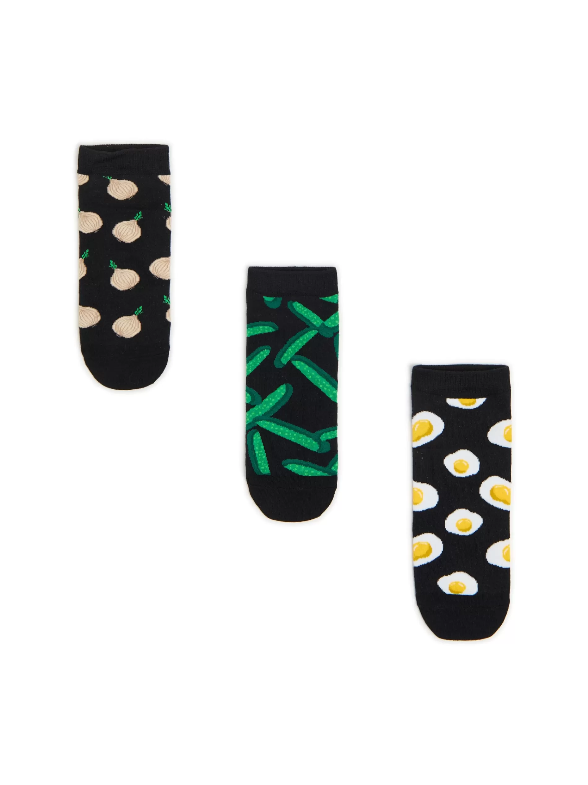 Cropp Skarpetki | 3 pack skarpet z food printem czarny