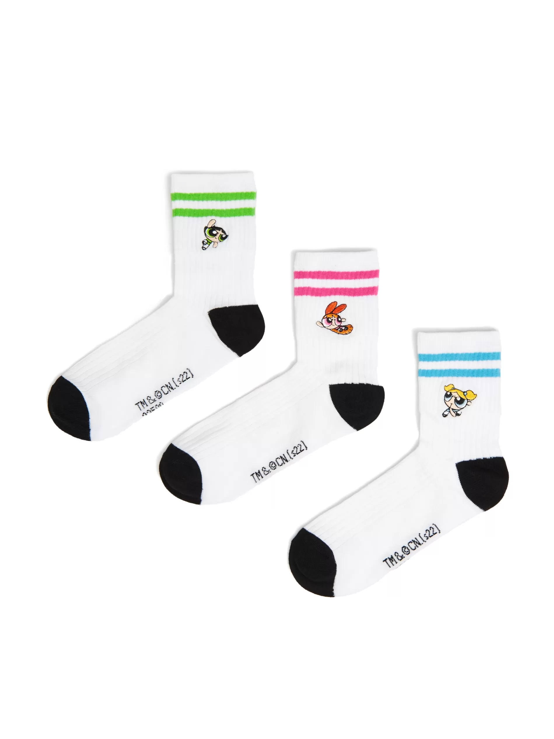 Cropp Skarpety, Rajstopy | 3 pack skarpetek The Powerpuff Girls biały