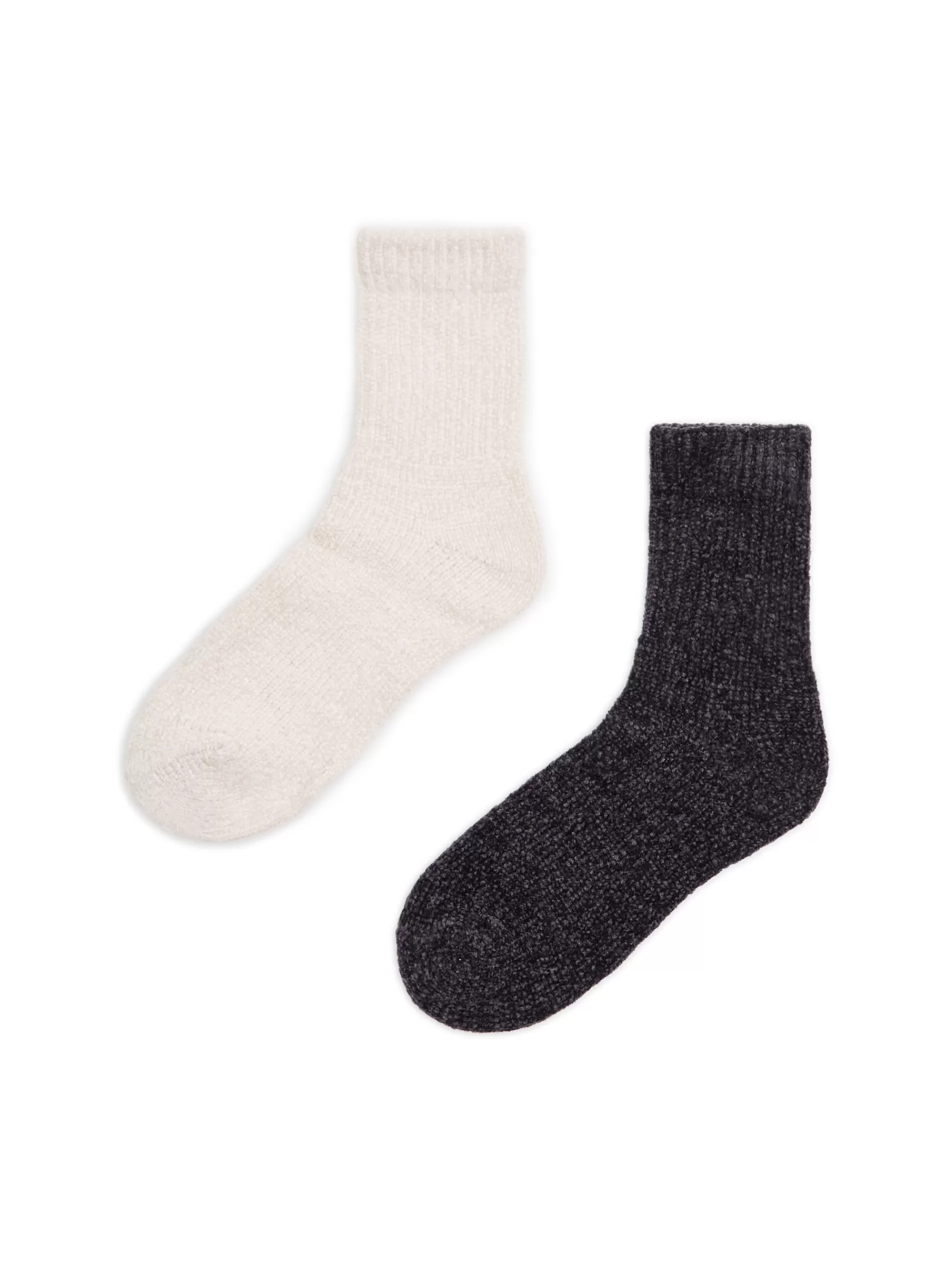 Cropp Cozy | Skarpety, Rajstopy | 2 pack szenilowych skarpet szary