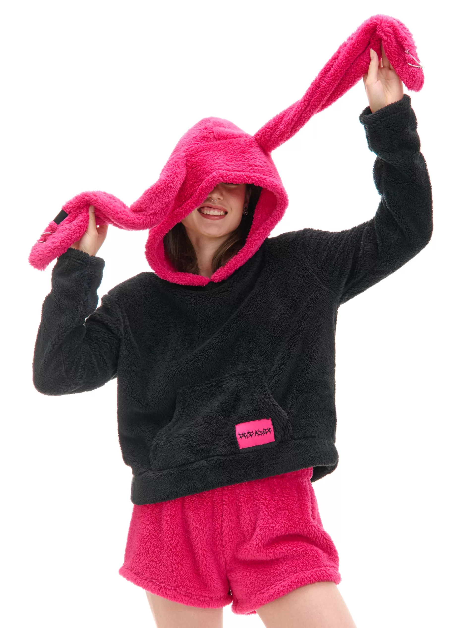 Cropp Cozy | Piżamy | Pluszowa piżama kota czarny