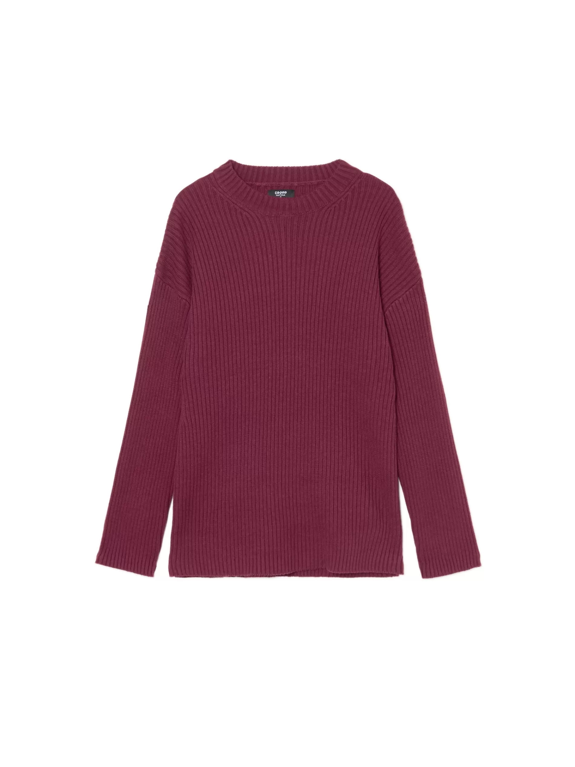 Cropp Swetry | Prążkowany sweter oversize kasztanowy