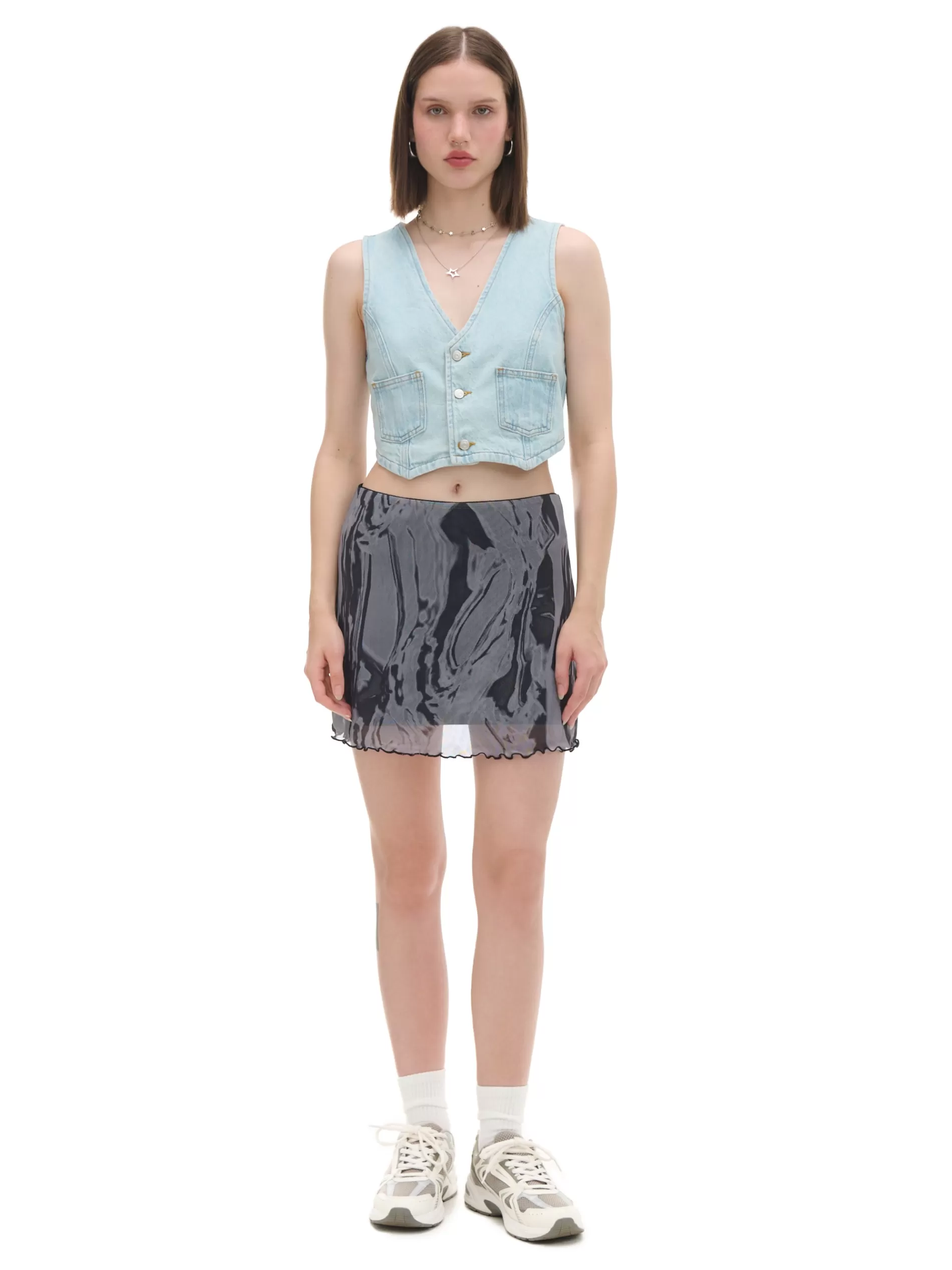 Cropp Sety | Spódnica mini z efektem tie-dye wielobarwny