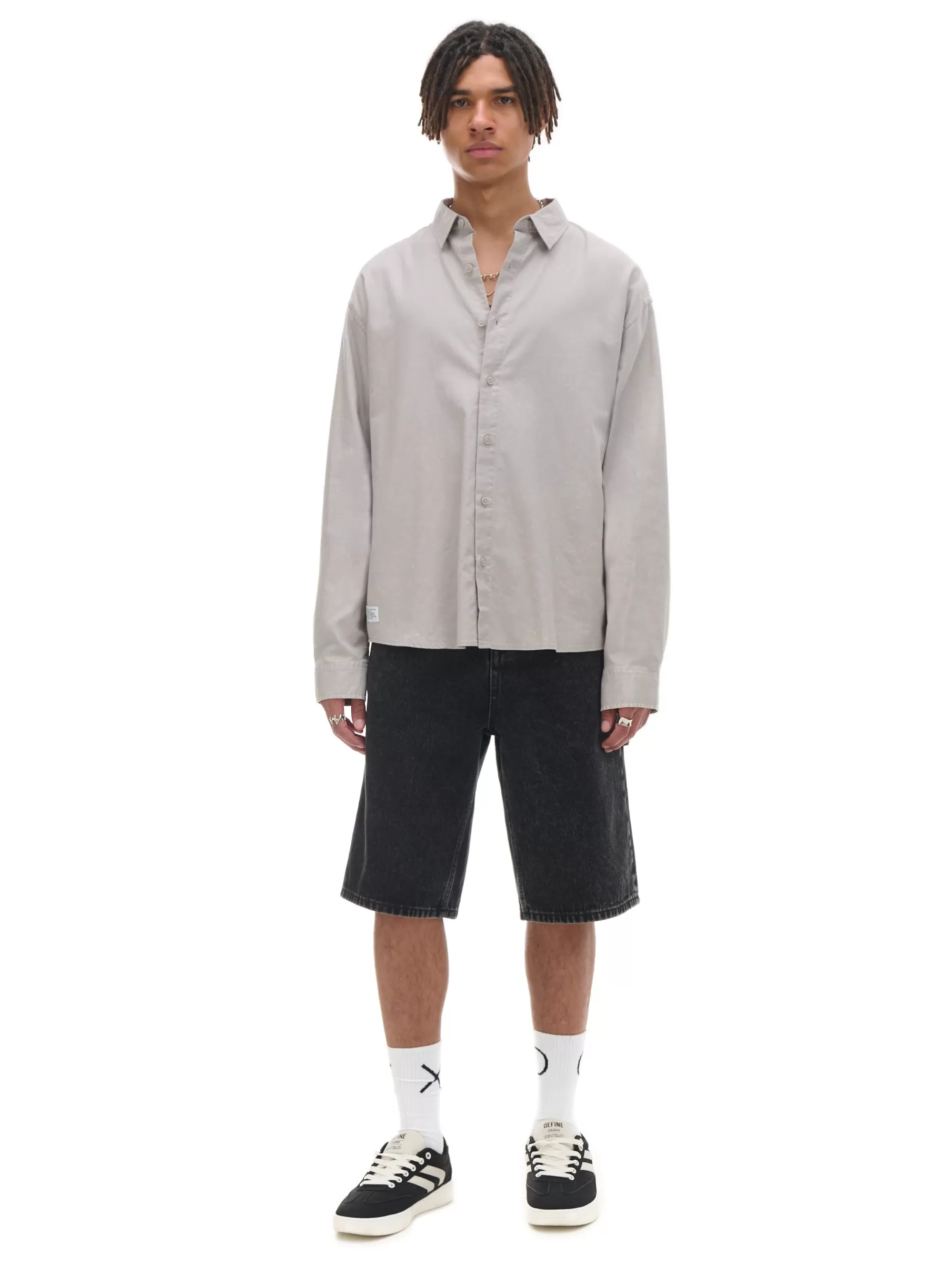 Cropp Koszule | Szara koszula oversize jasnyszary