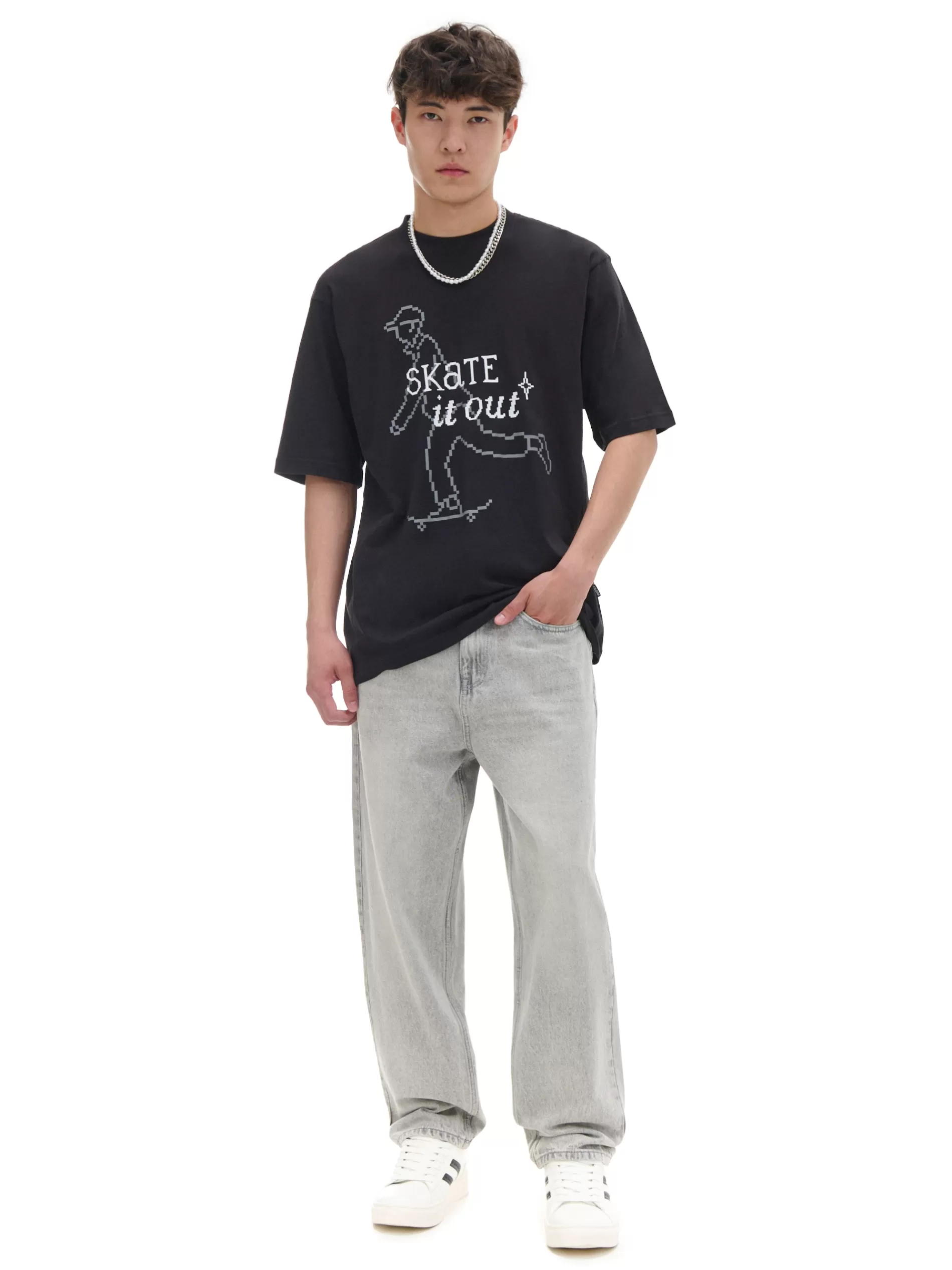 Cropp Jeansy | Szare jeansy loose jasnyszary