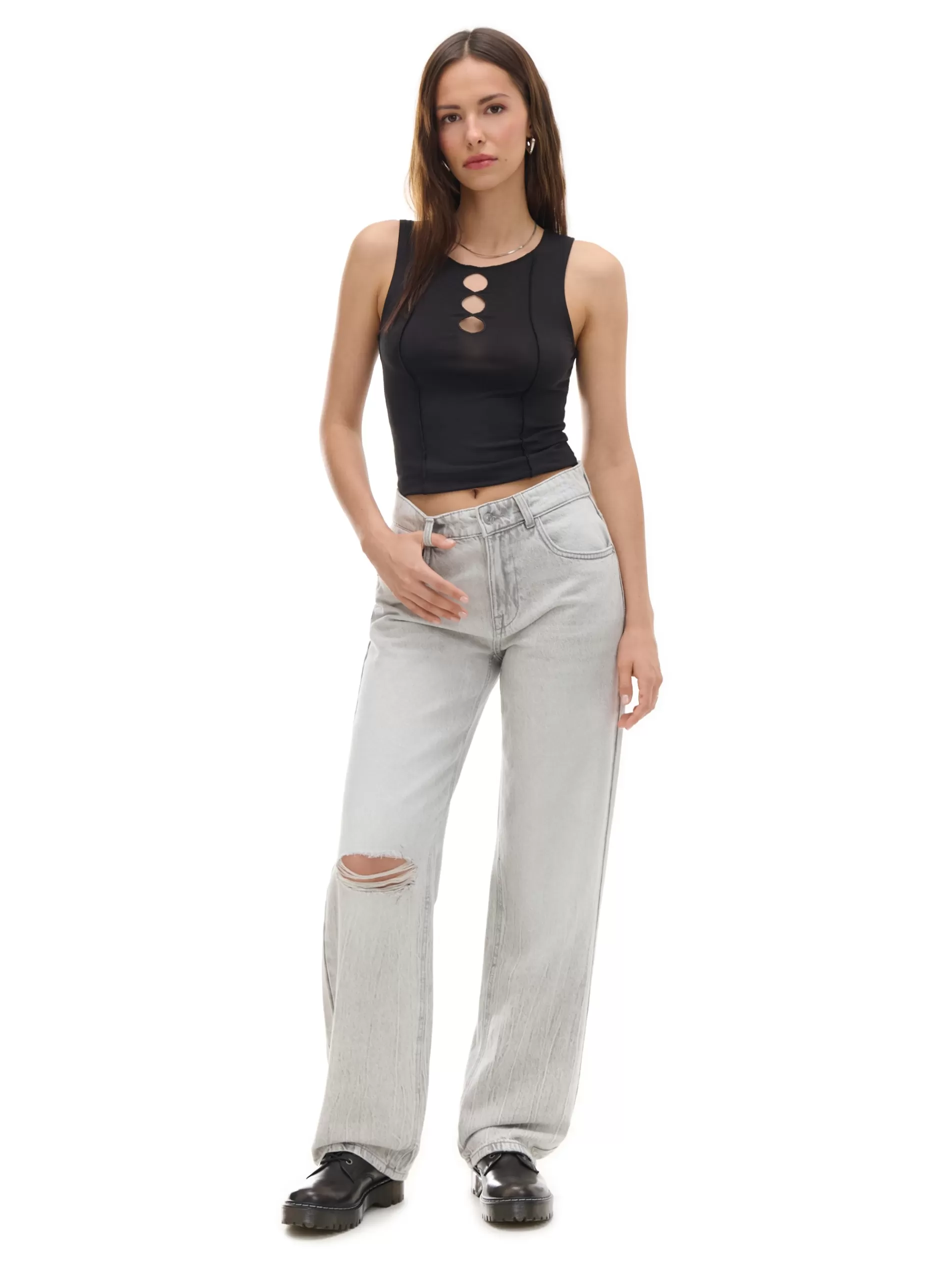 Cropp Jeansy | Szare jeansy straight jasnyszary