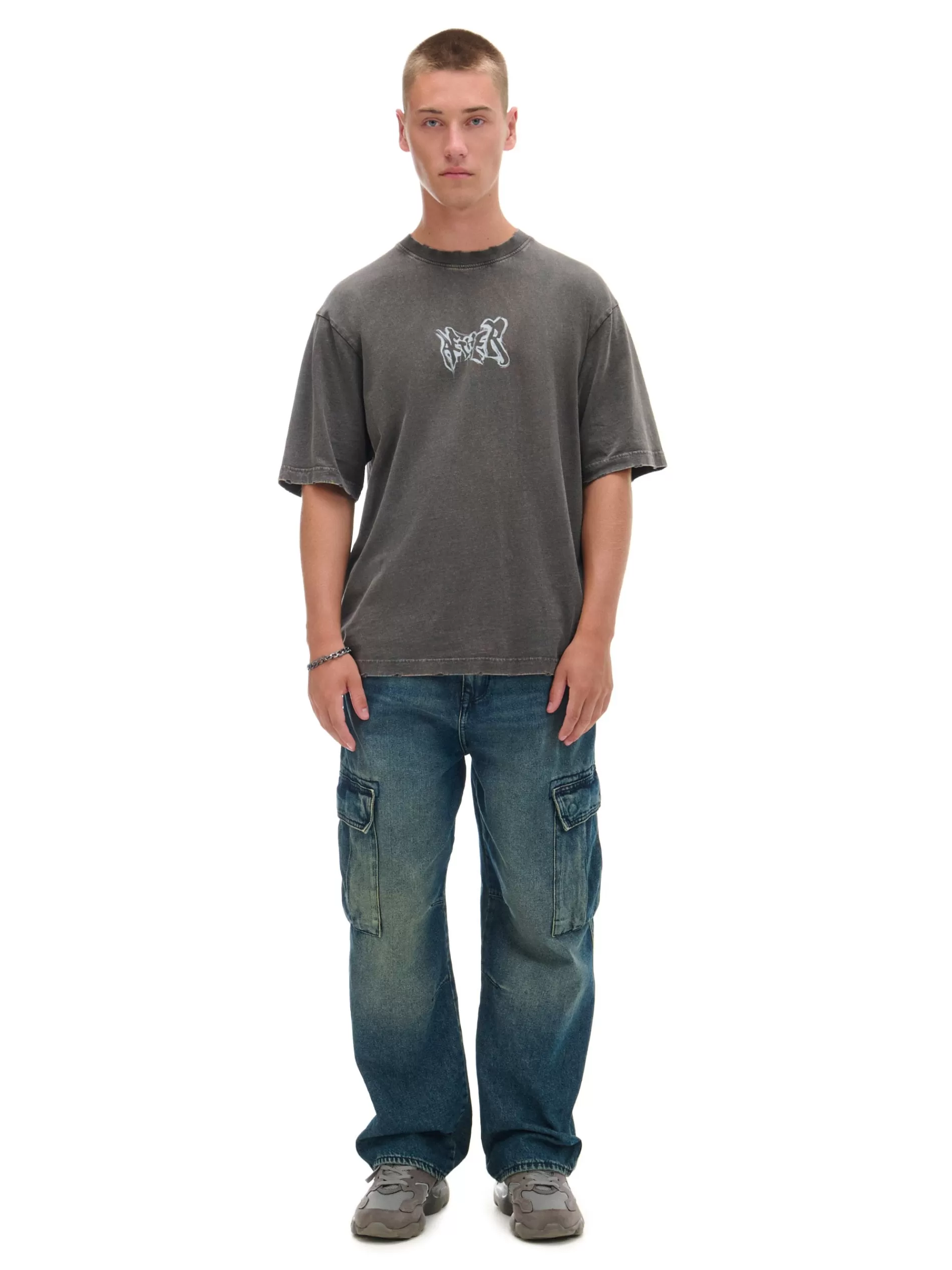 Cropp Koszulki | T-shirt z postrzępionymi brzegami szary