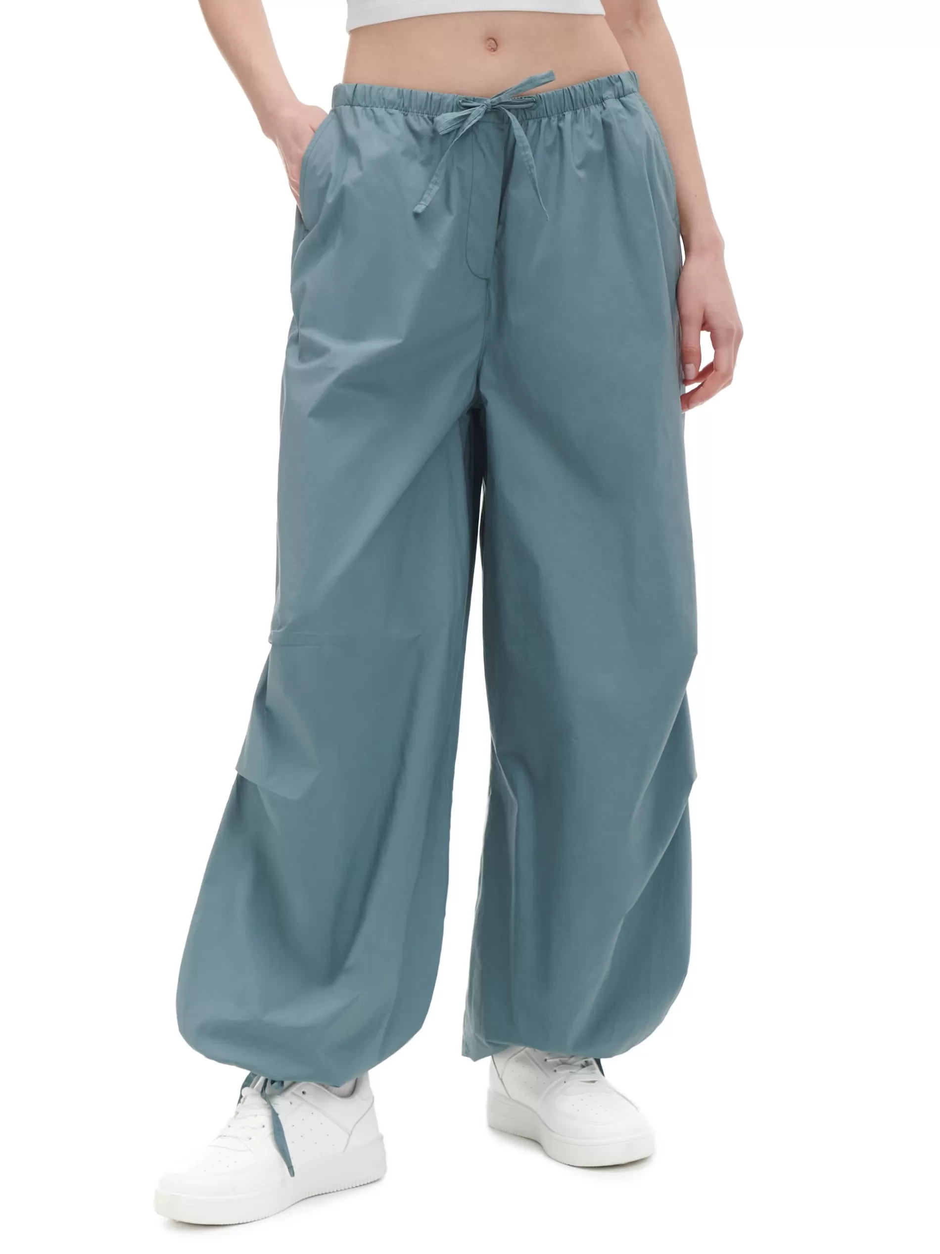 Cropp Spodnie | Turkusowe spodnie wide leg zielony