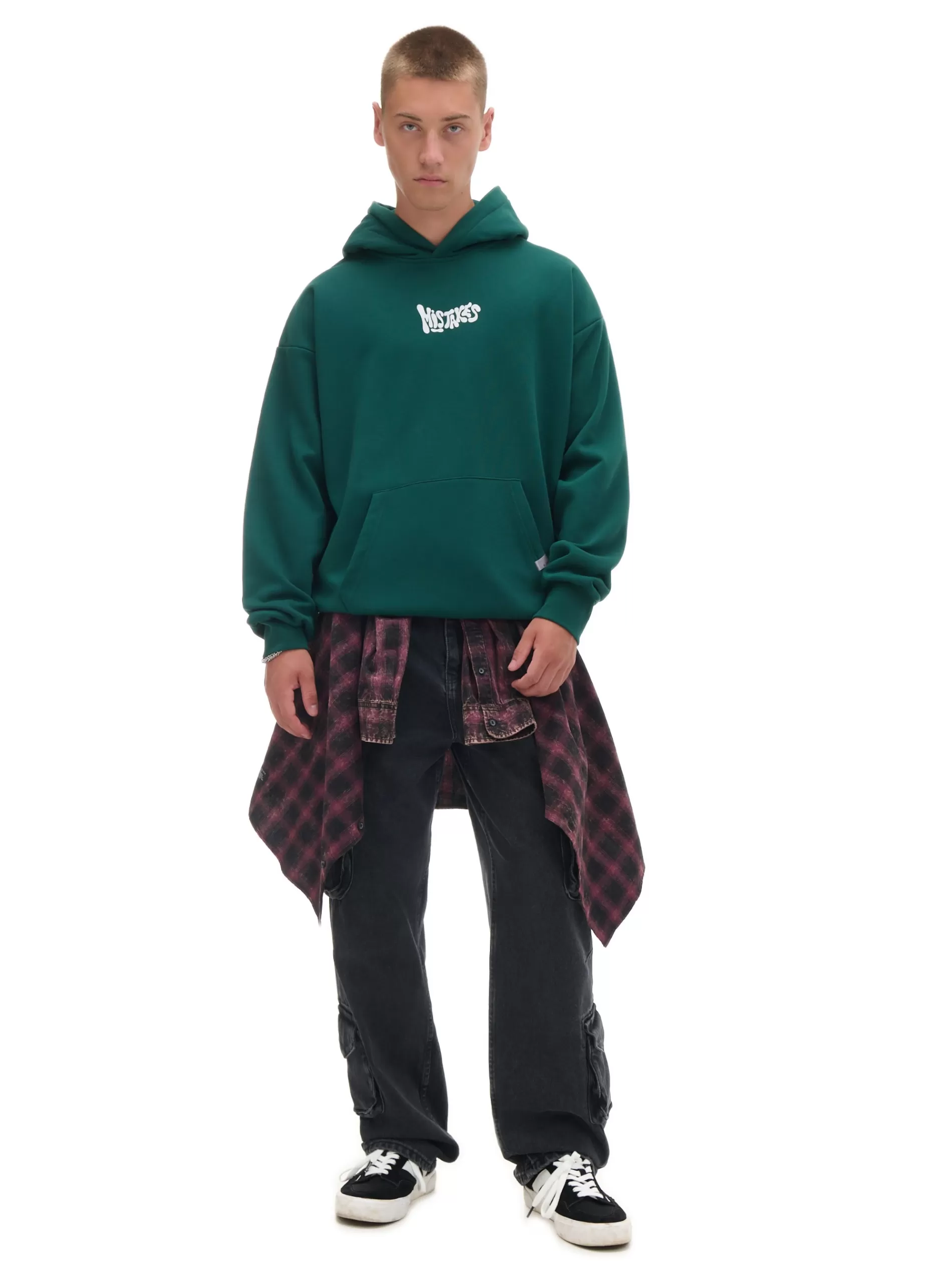 Cropp Bluzy | Zielona bluza hoodie z nadrukiem zielony