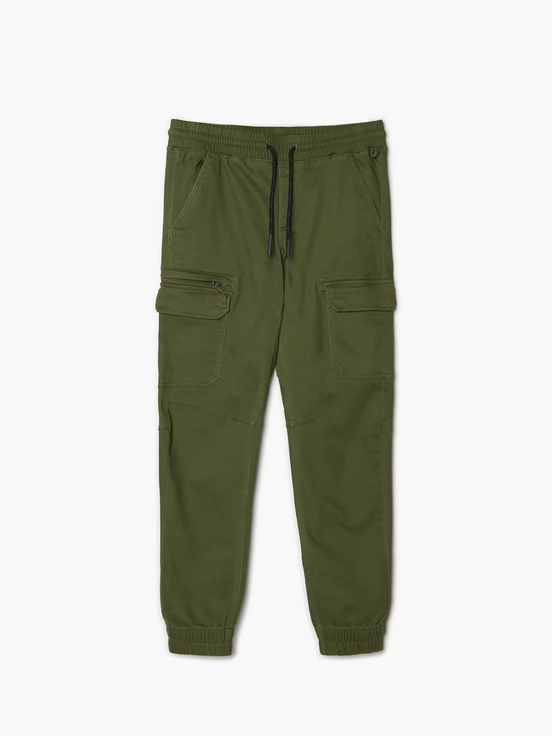 Cropp Spodnie | Zielone joggery z kieszeniami cargo zielony
